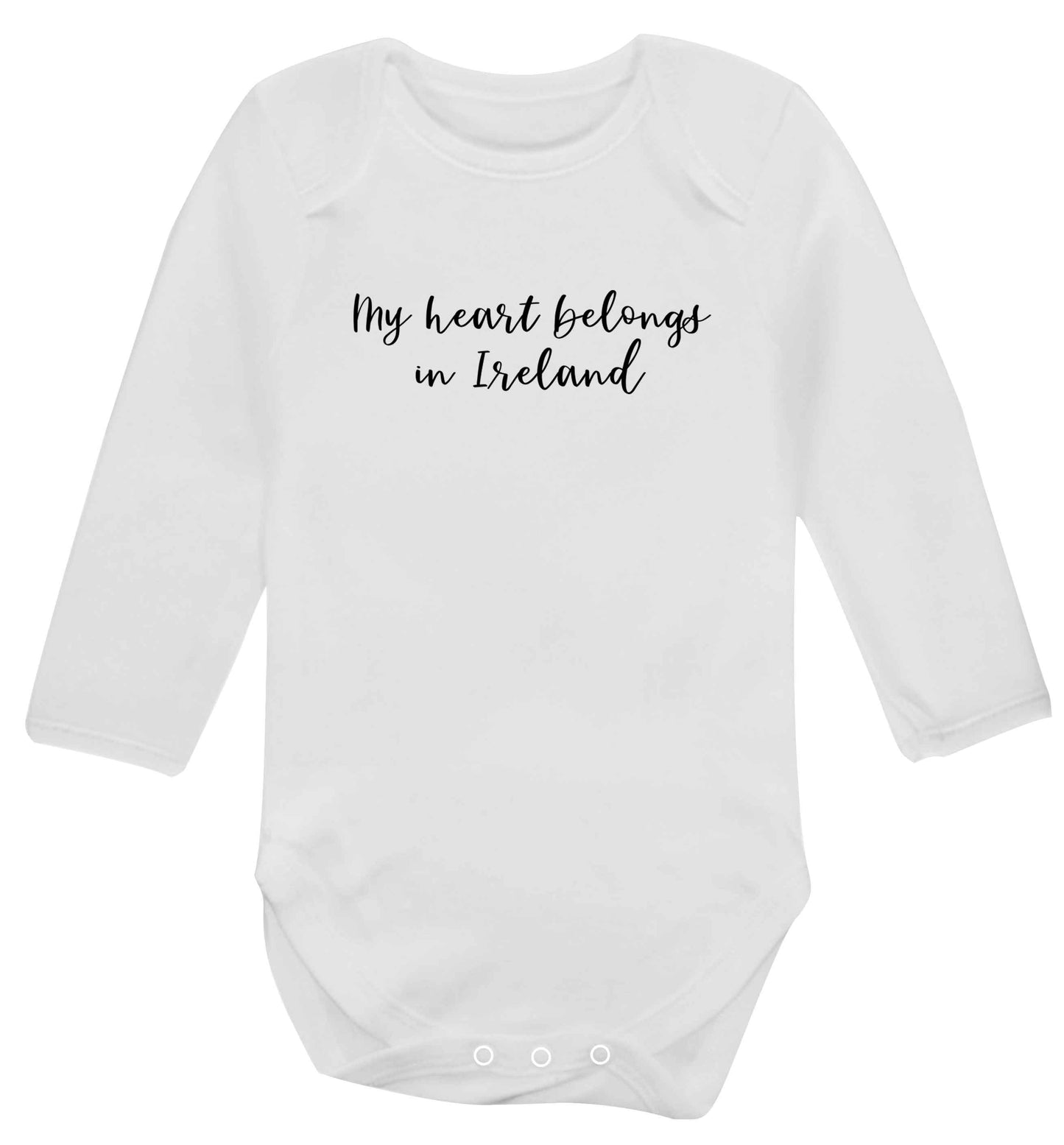 My heart belongs in Ireland baby vest long sleeved white 6-12 months