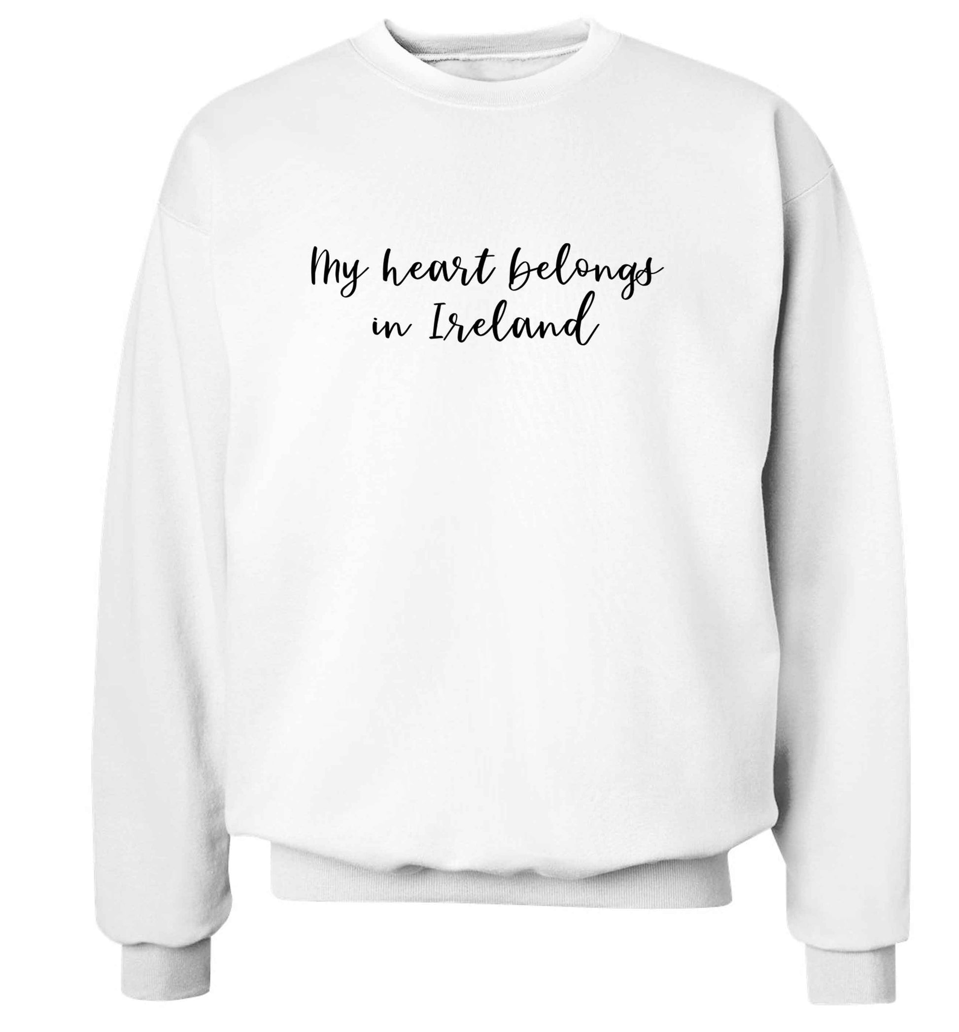 My heart belongs in Ireland adult's unisex white sweater 2XL