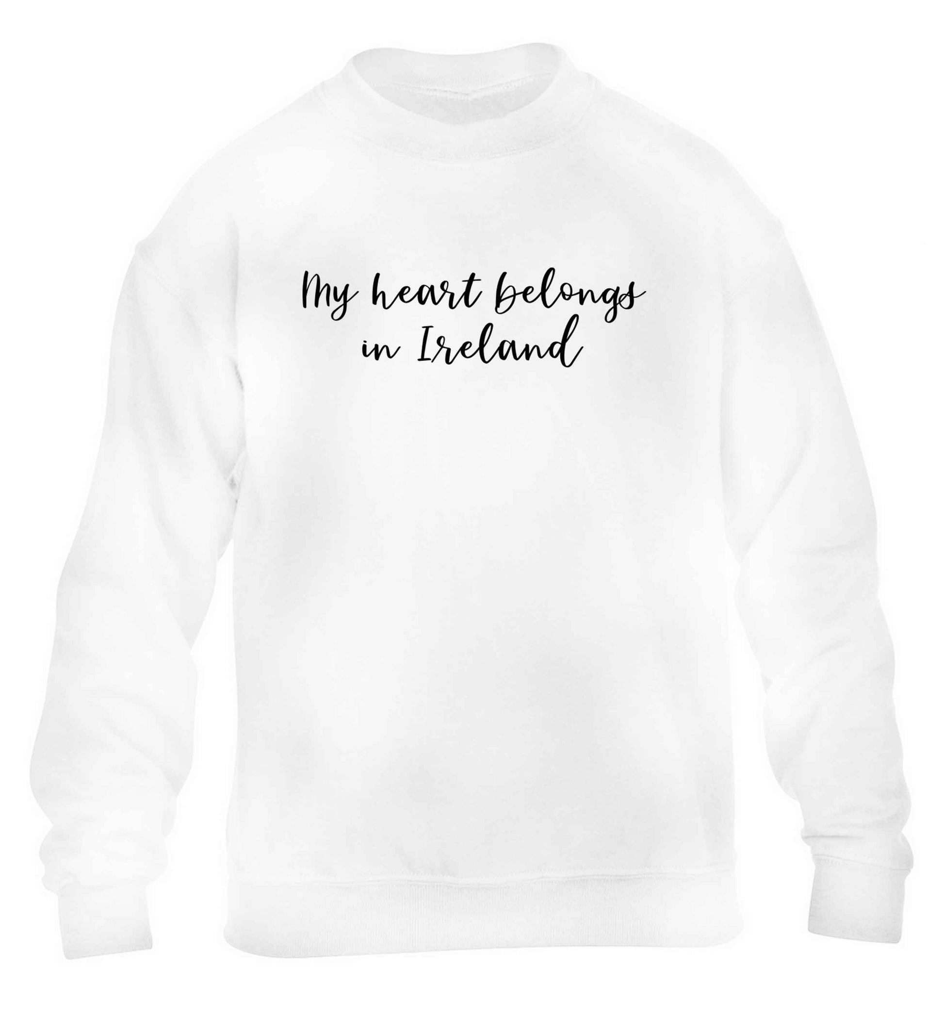 My heart belongs in Ireland children's white sweater 12-13 Years