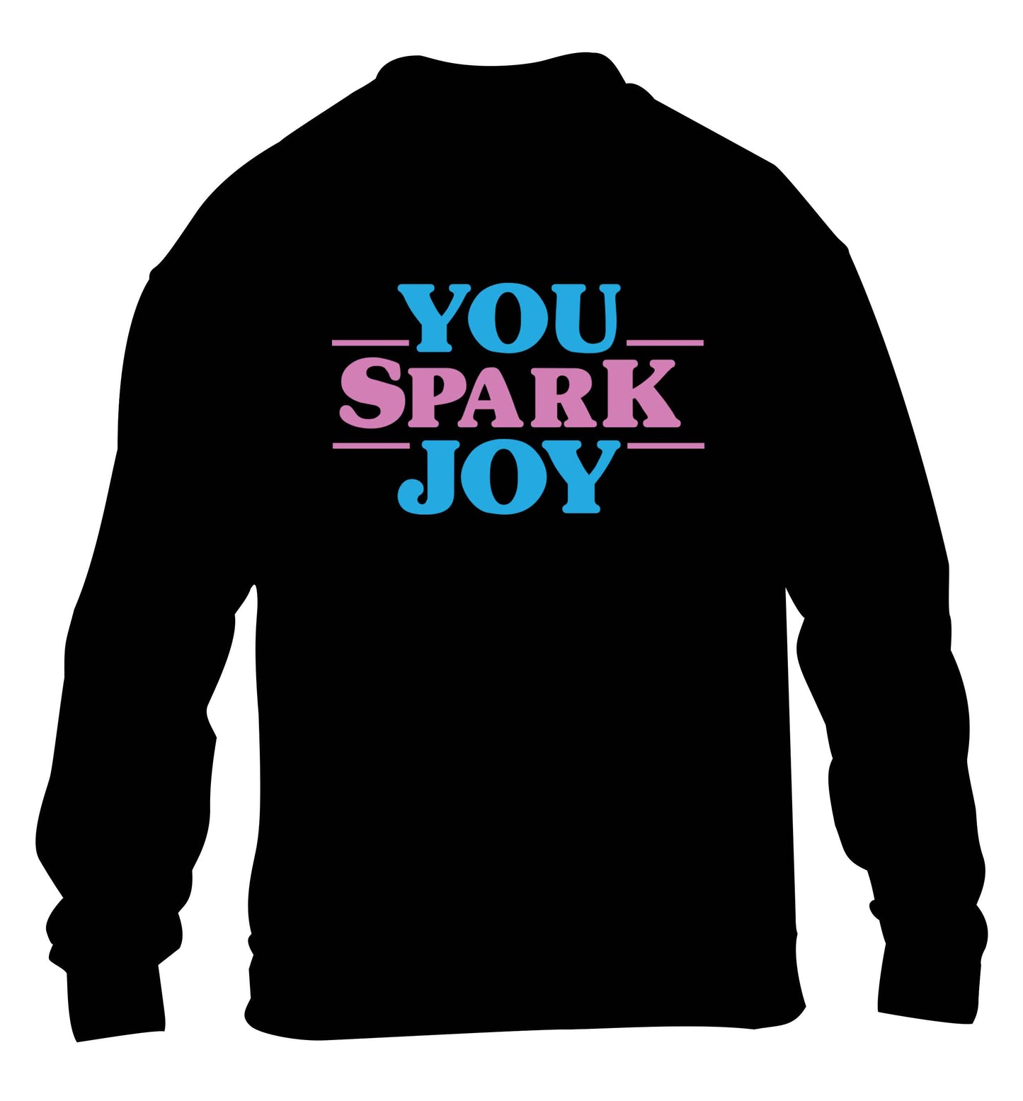 You spark joy children's black sweater 12-13 Years