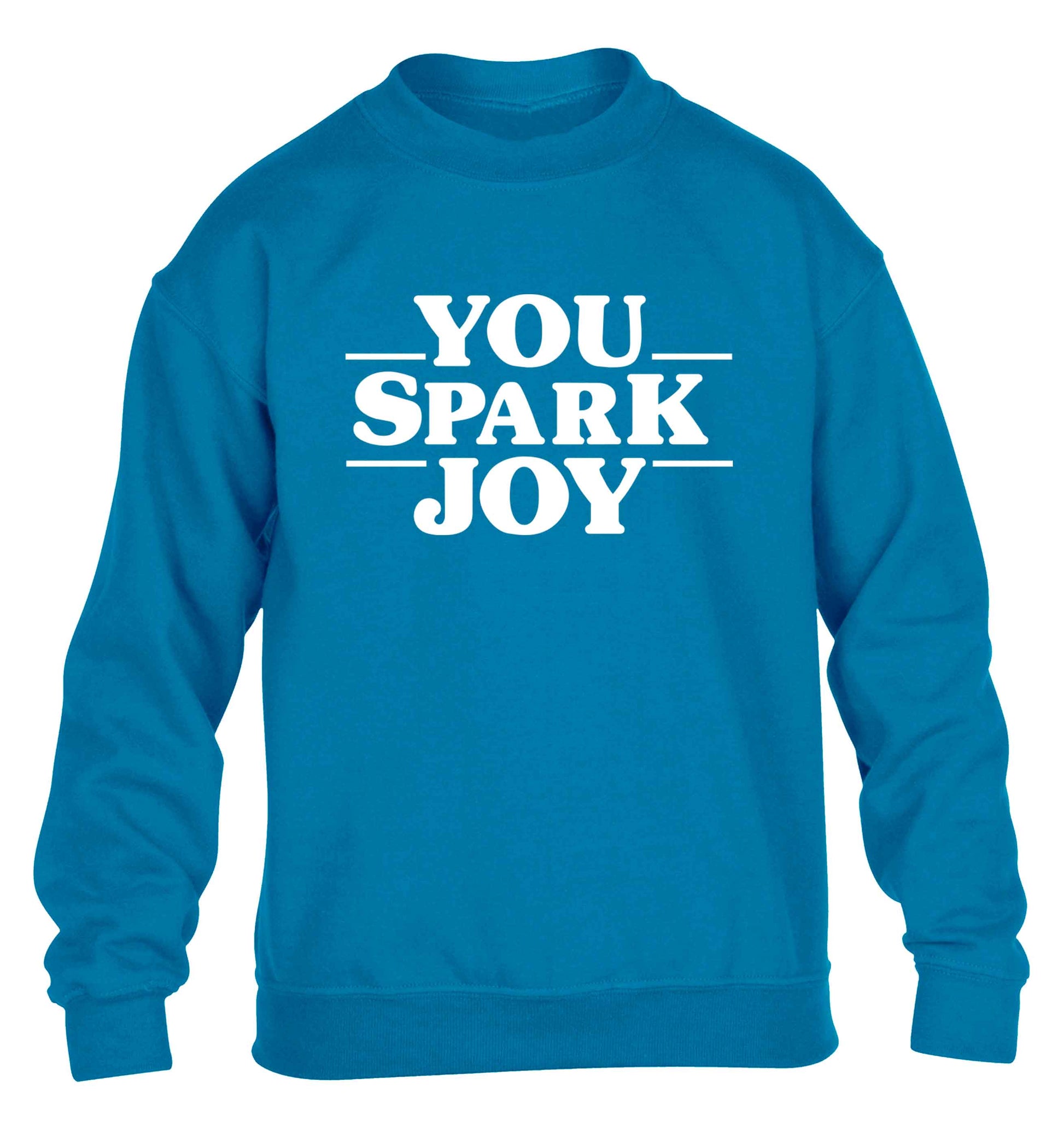 You spark joy children's blue sweater 12-13 Years