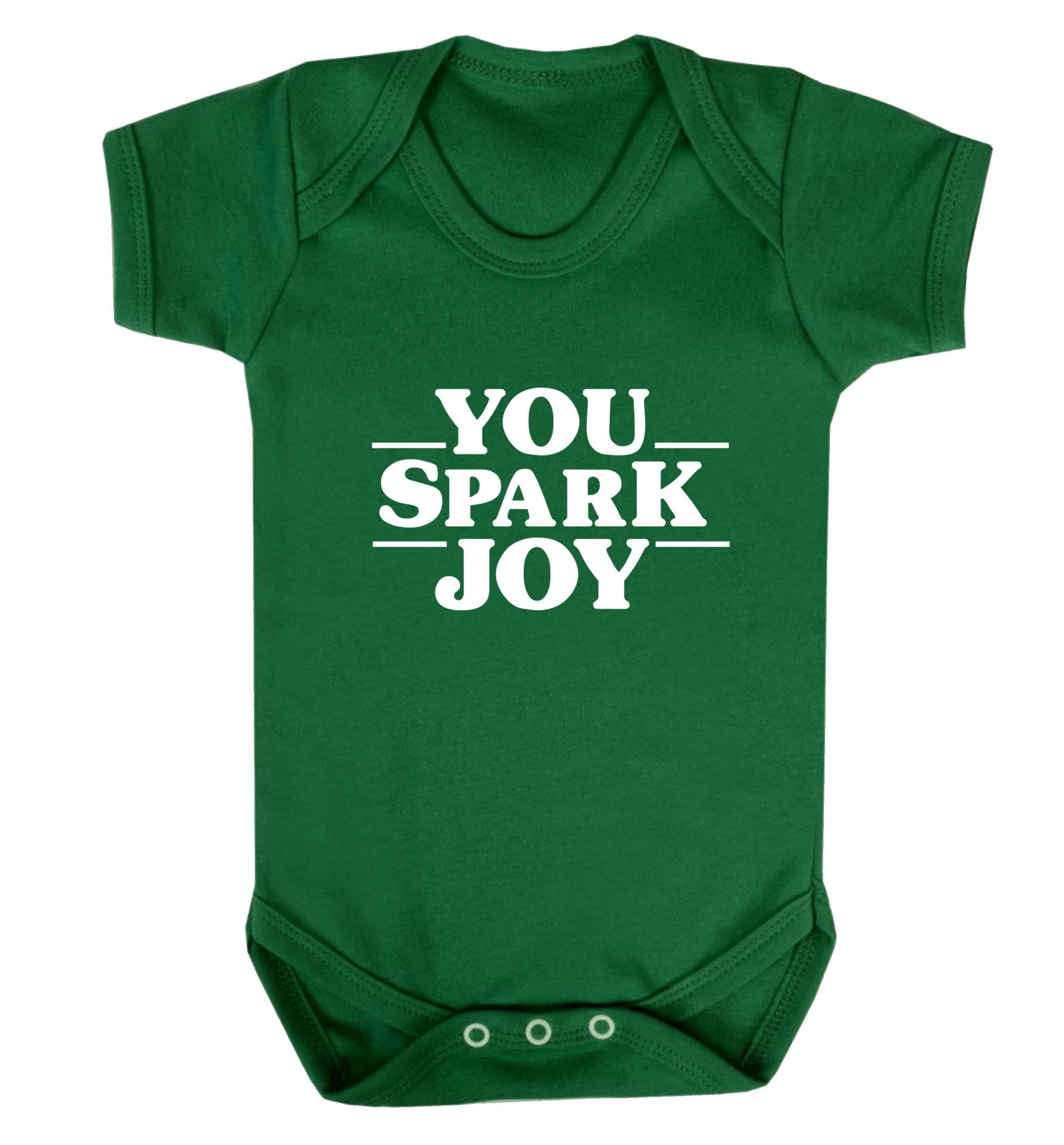You spark joy baby vest green 18-24 months
