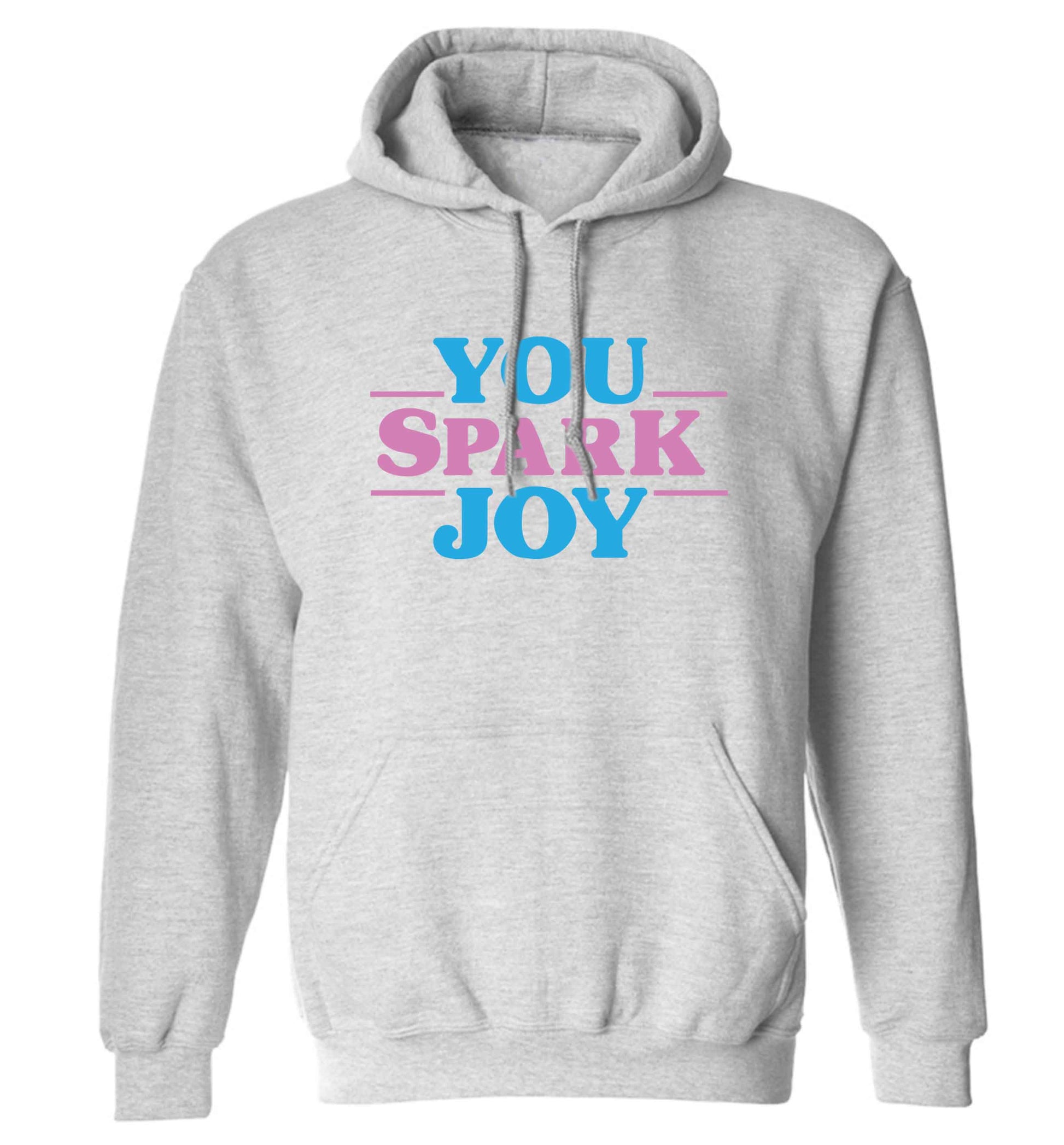 You spark joy adults unisex grey hoodie 2XL