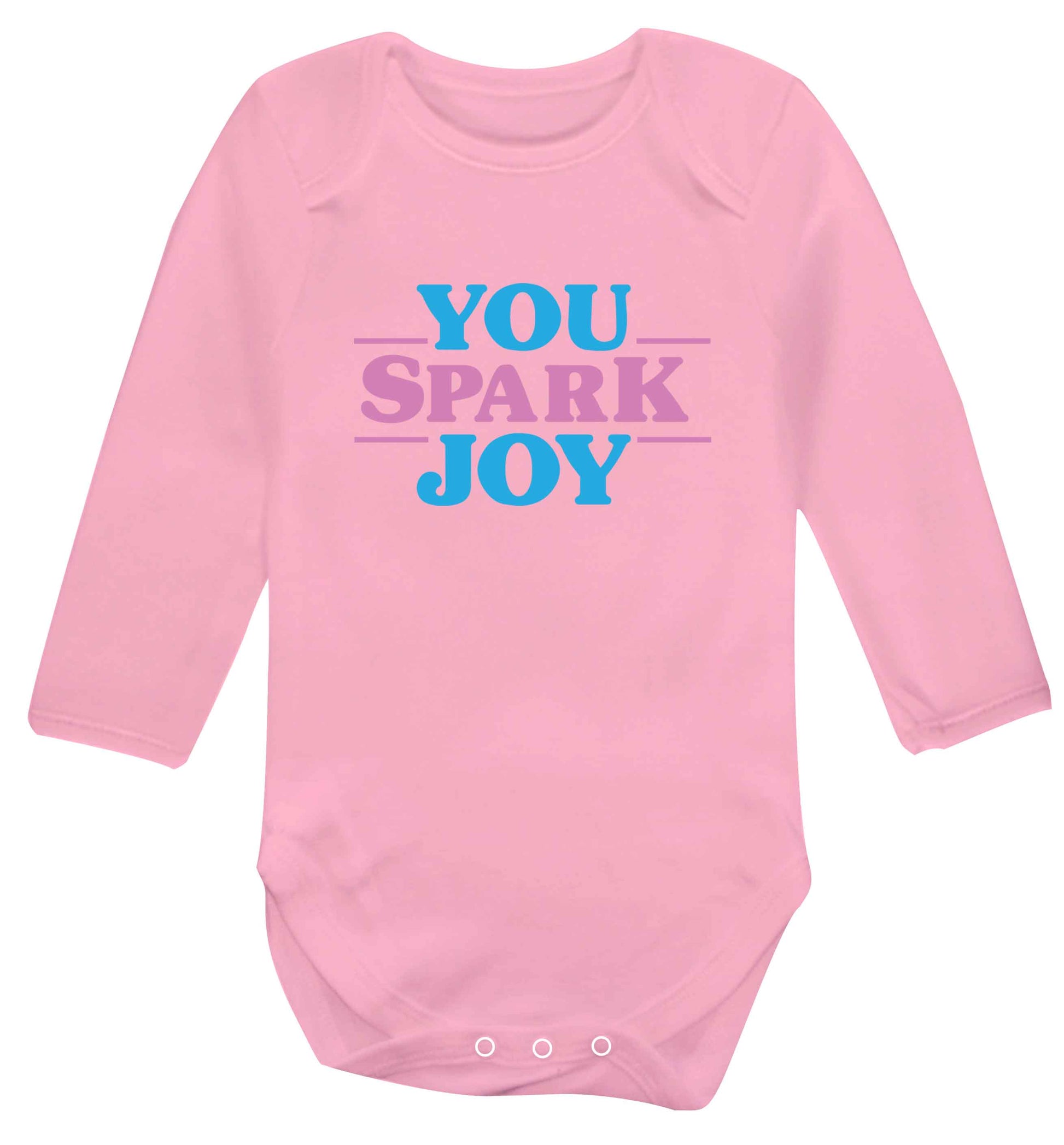 You spark joy baby vest long sleeved pale pink 6-12 months