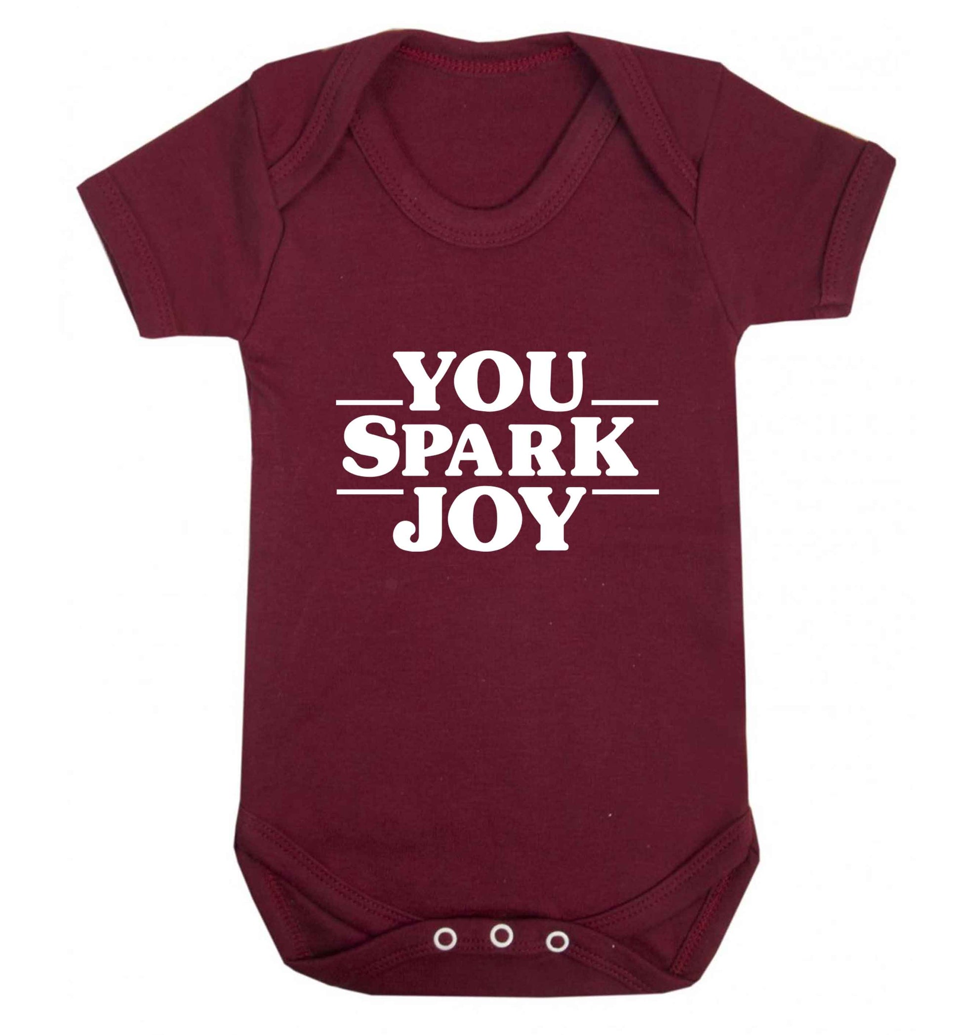 You spark joy baby vest maroon 18-24 months