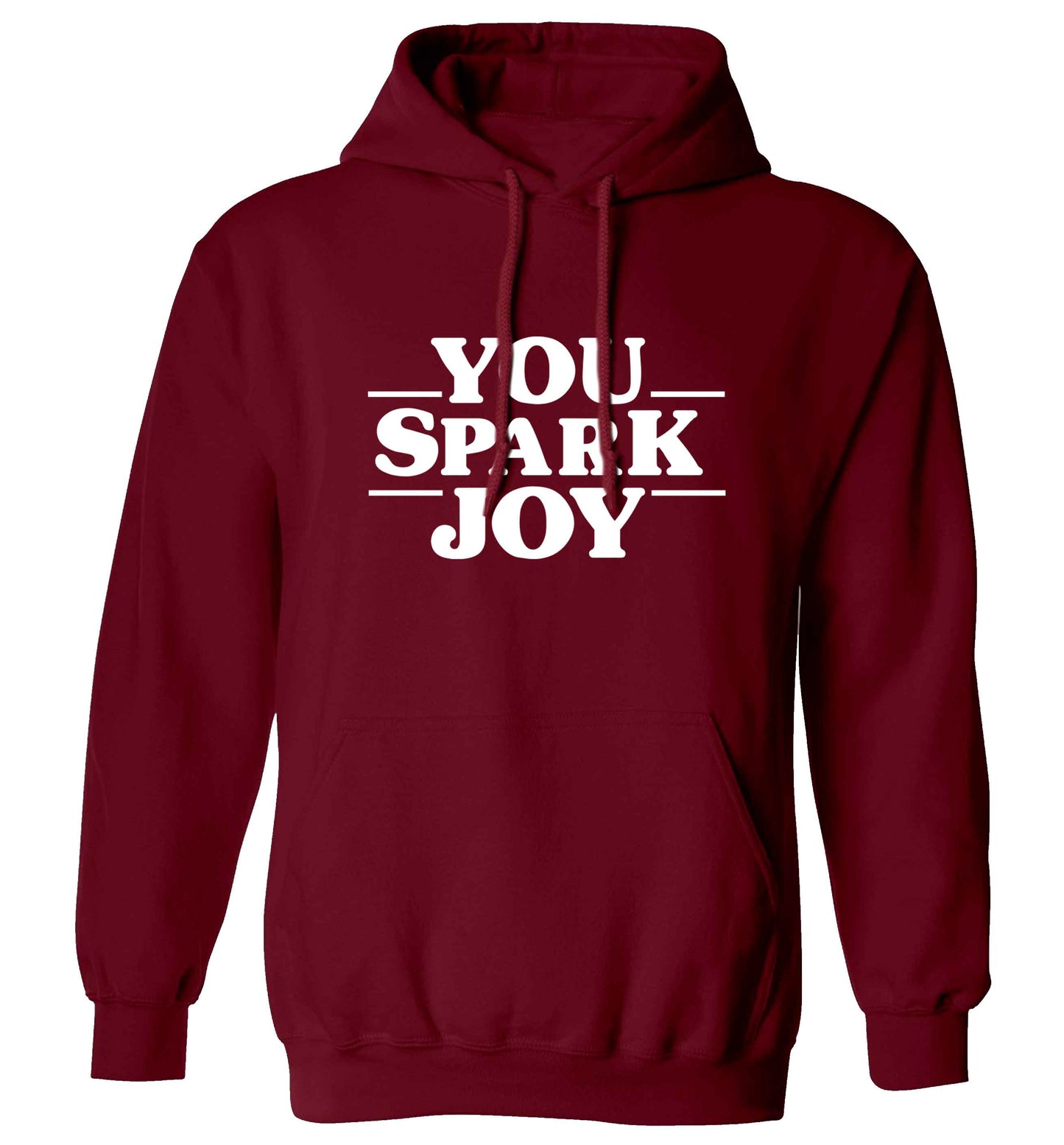You spark joy adults unisex maroon hoodie 2XL