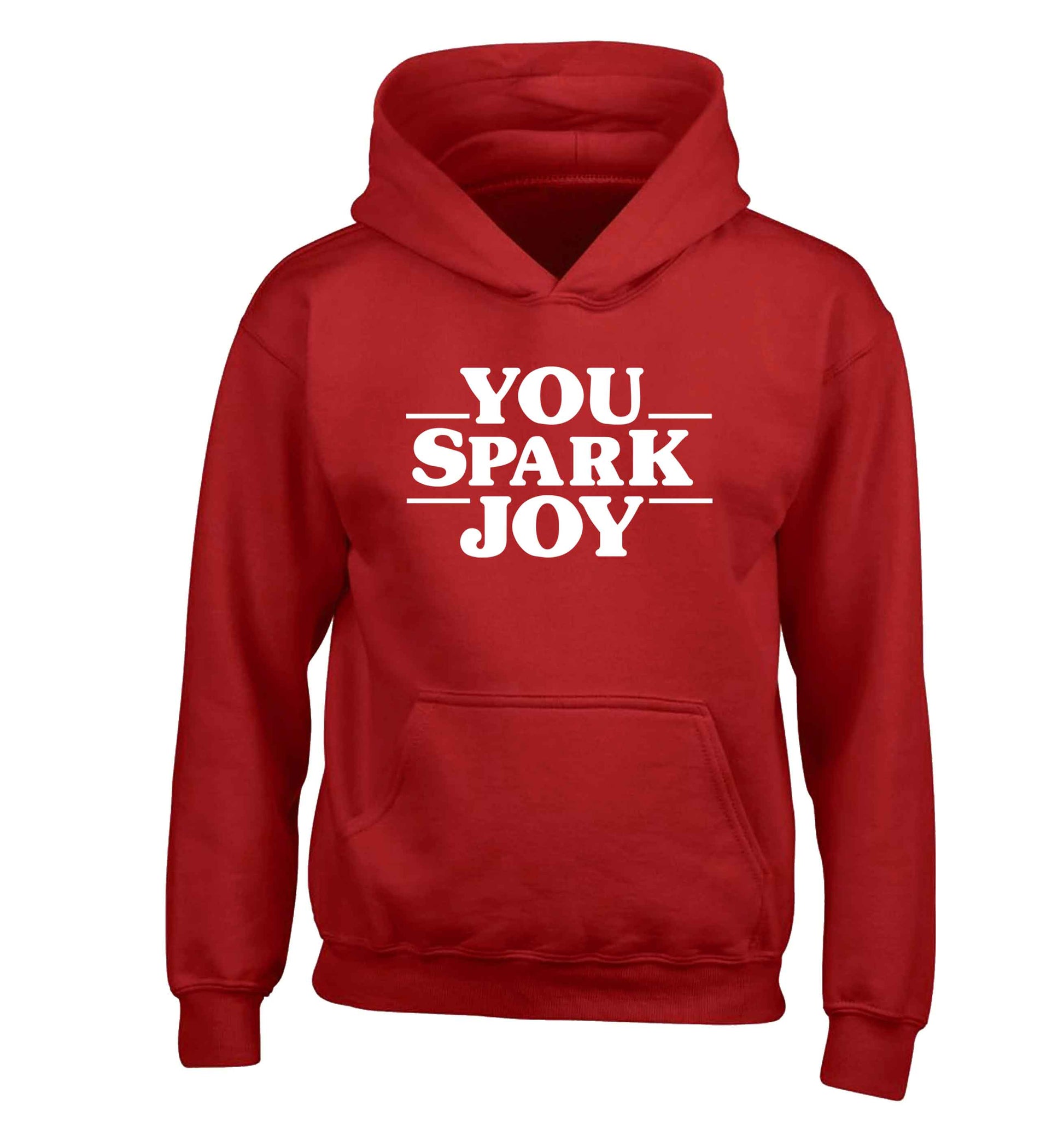 You spark joy children's red hoodie 12-13 Years