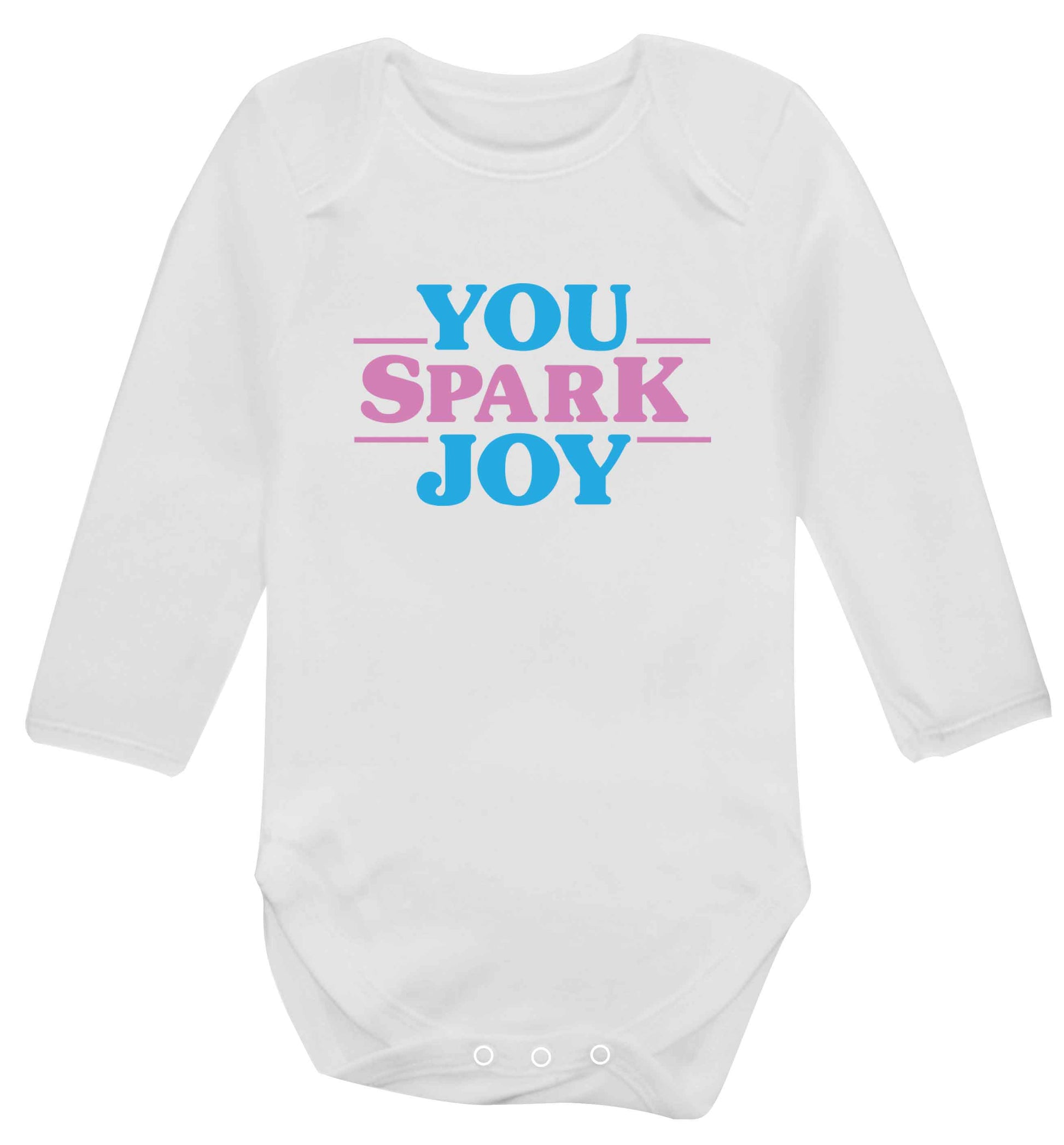 You spark joy baby vest long sleeved white 6-12 months