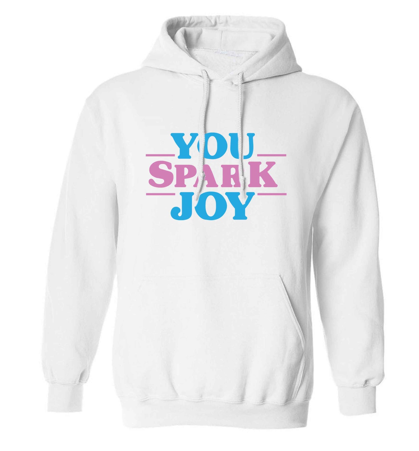 You spark joy adults unisex white hoodie 2XL