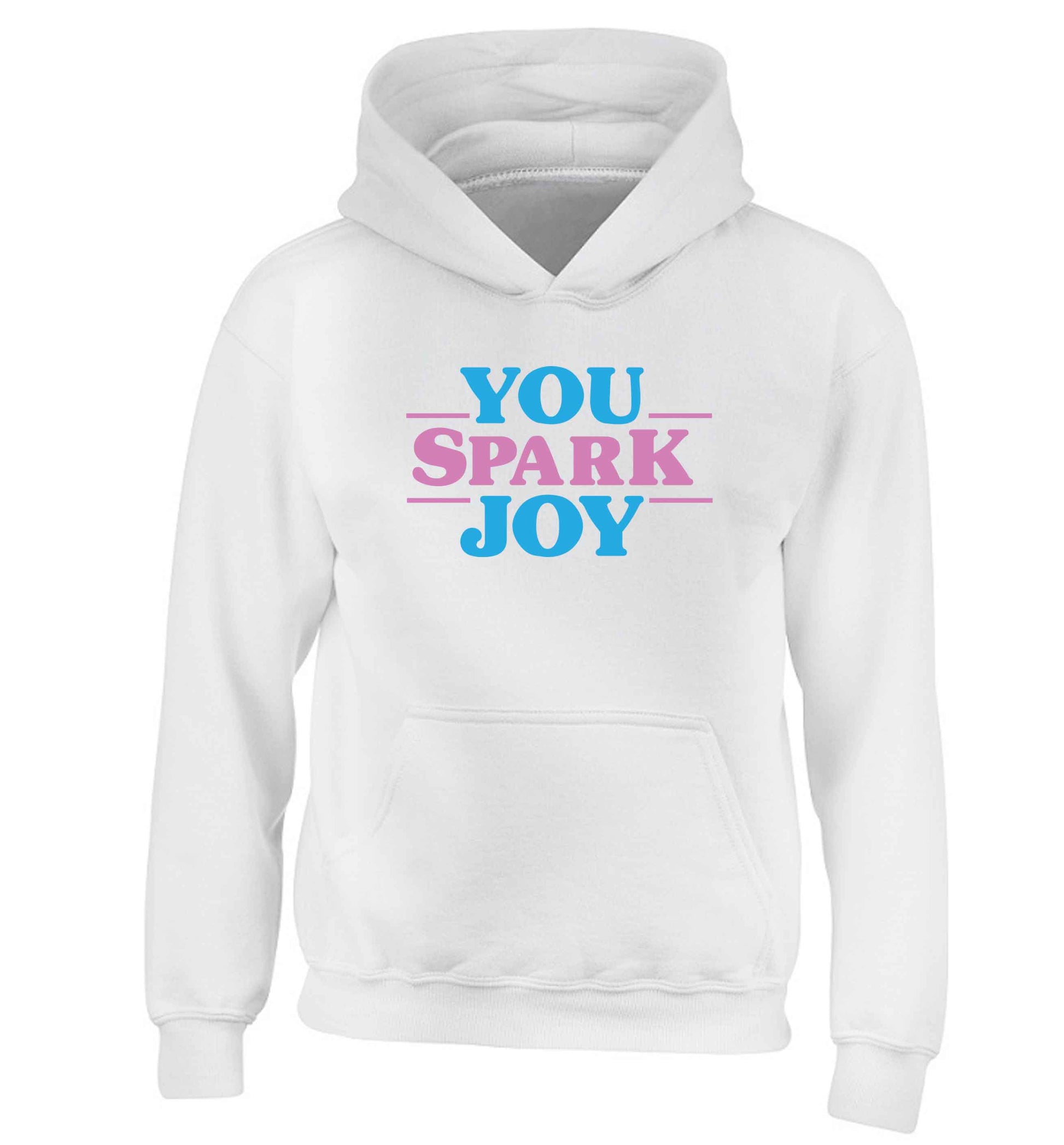 You spark joy children's white hoodie 12-13 Years