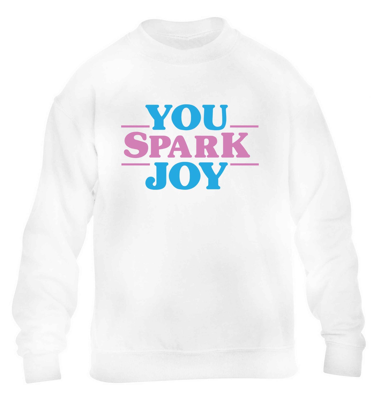 You spark joy children's white sweater 12-13 Years
