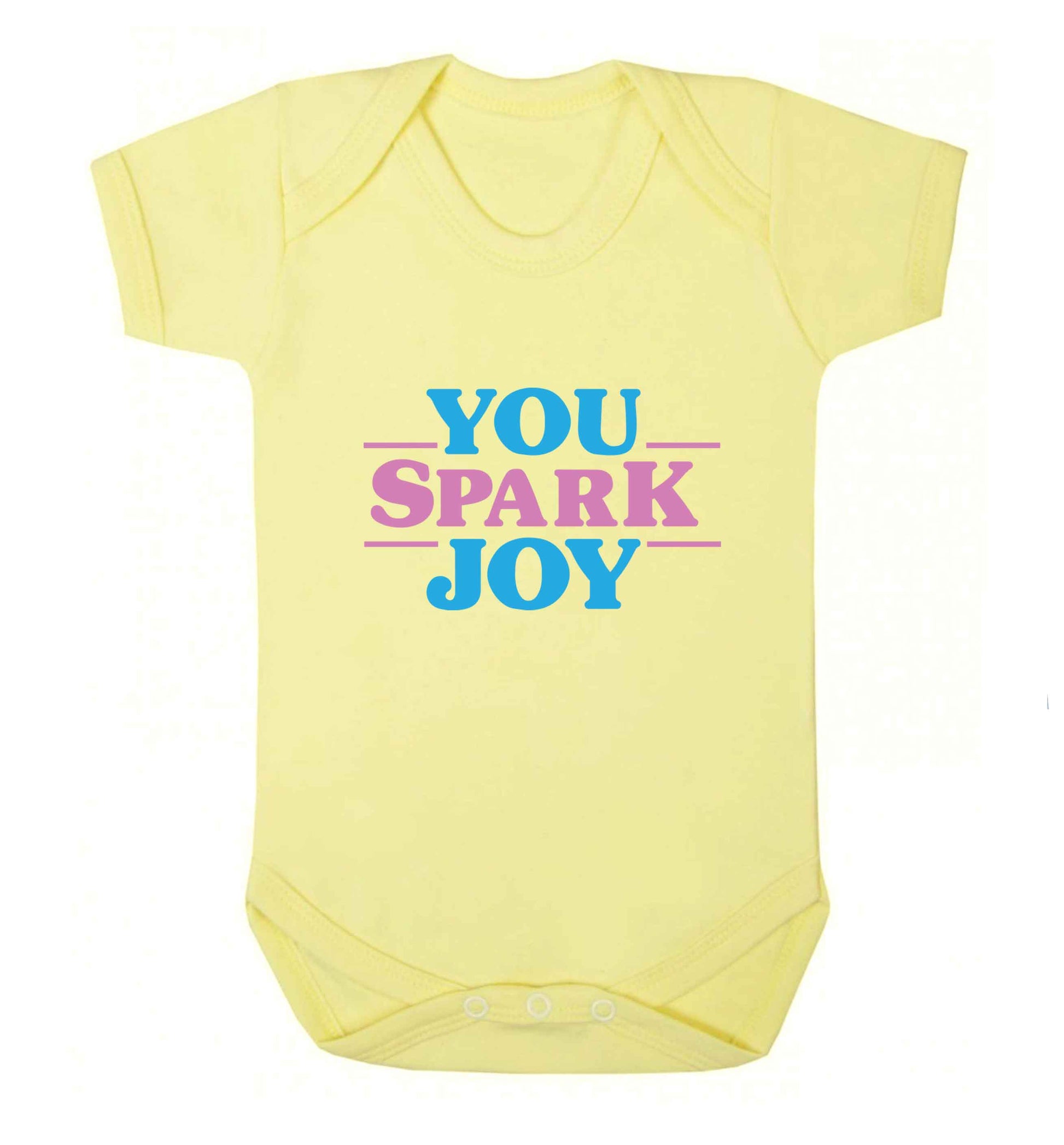 You spark joy baby vest pale yellow 18-24 months