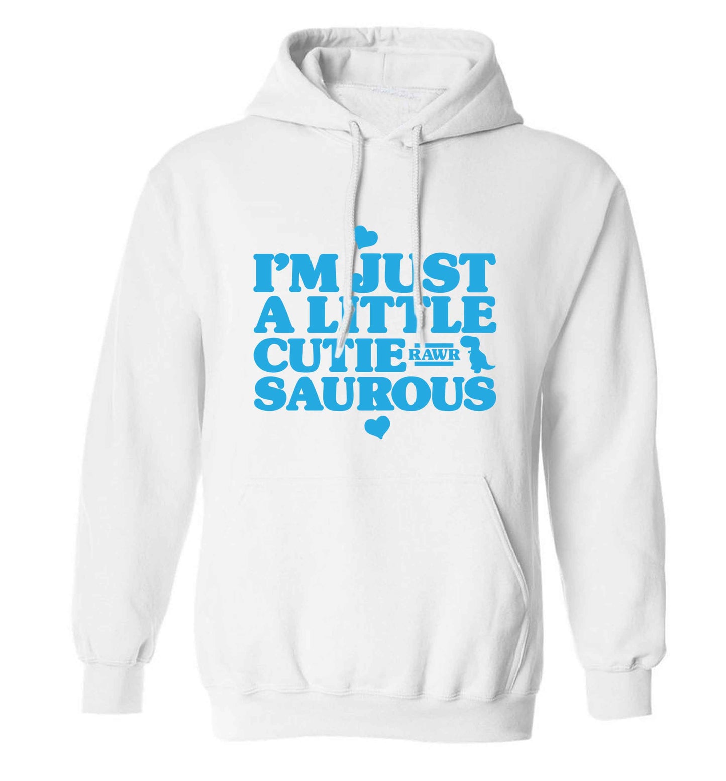 I'm just a little cutiesaurous adults unisex white hoodie 2XL