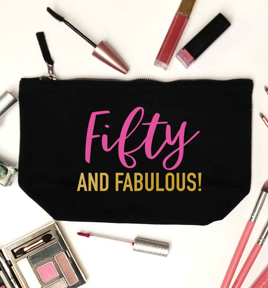 Fifty and fabulous black makeup bag