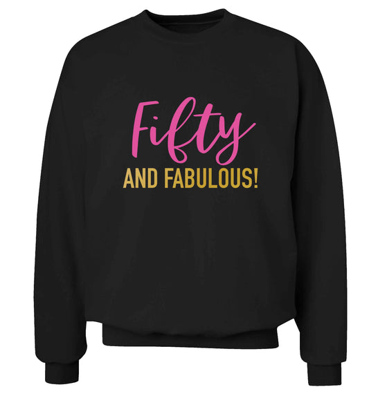 Fifty and fabulous adult's unisex black sweater 2XL