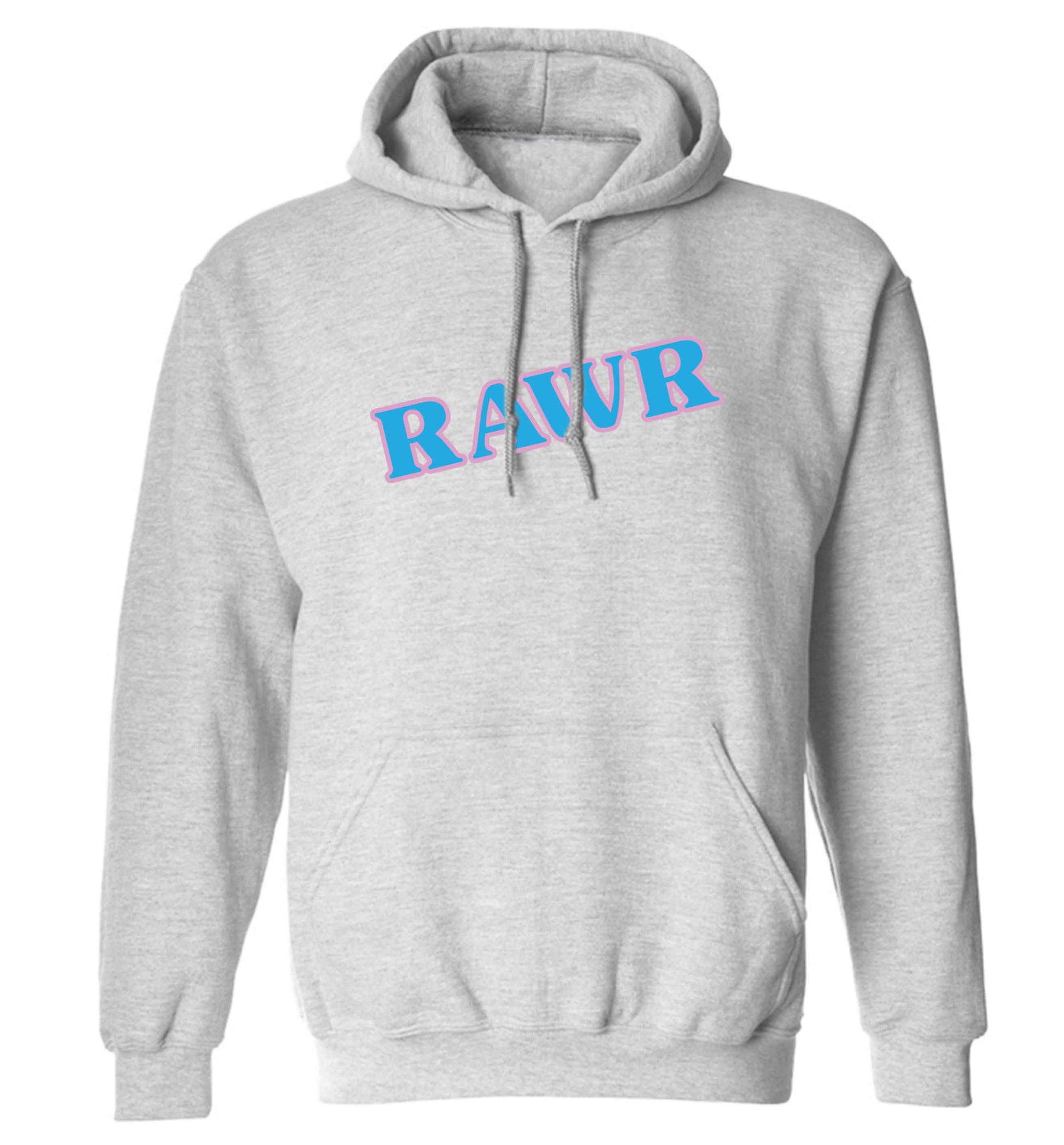 Rawr adults unisex grey hoodie 2XL