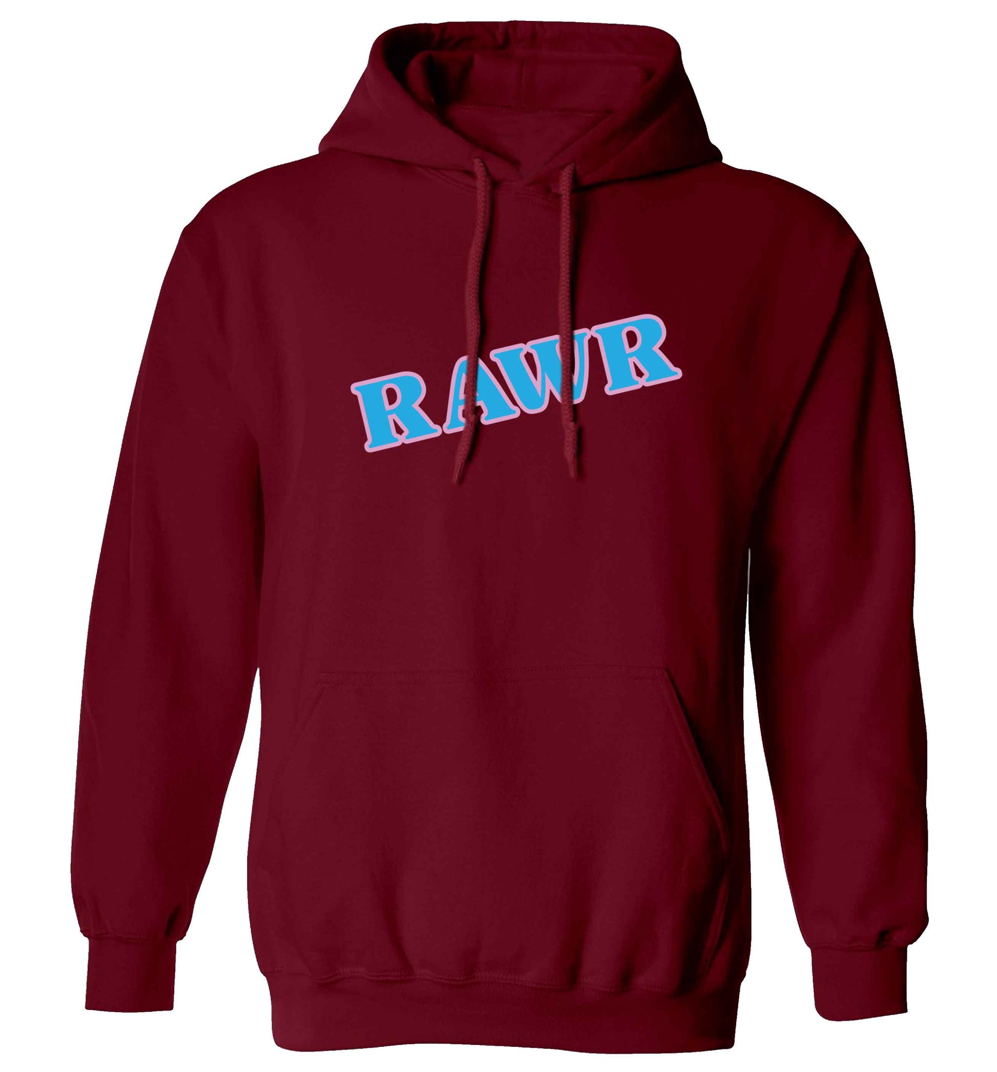Rawr adults unisex maroon hoodie 2XL