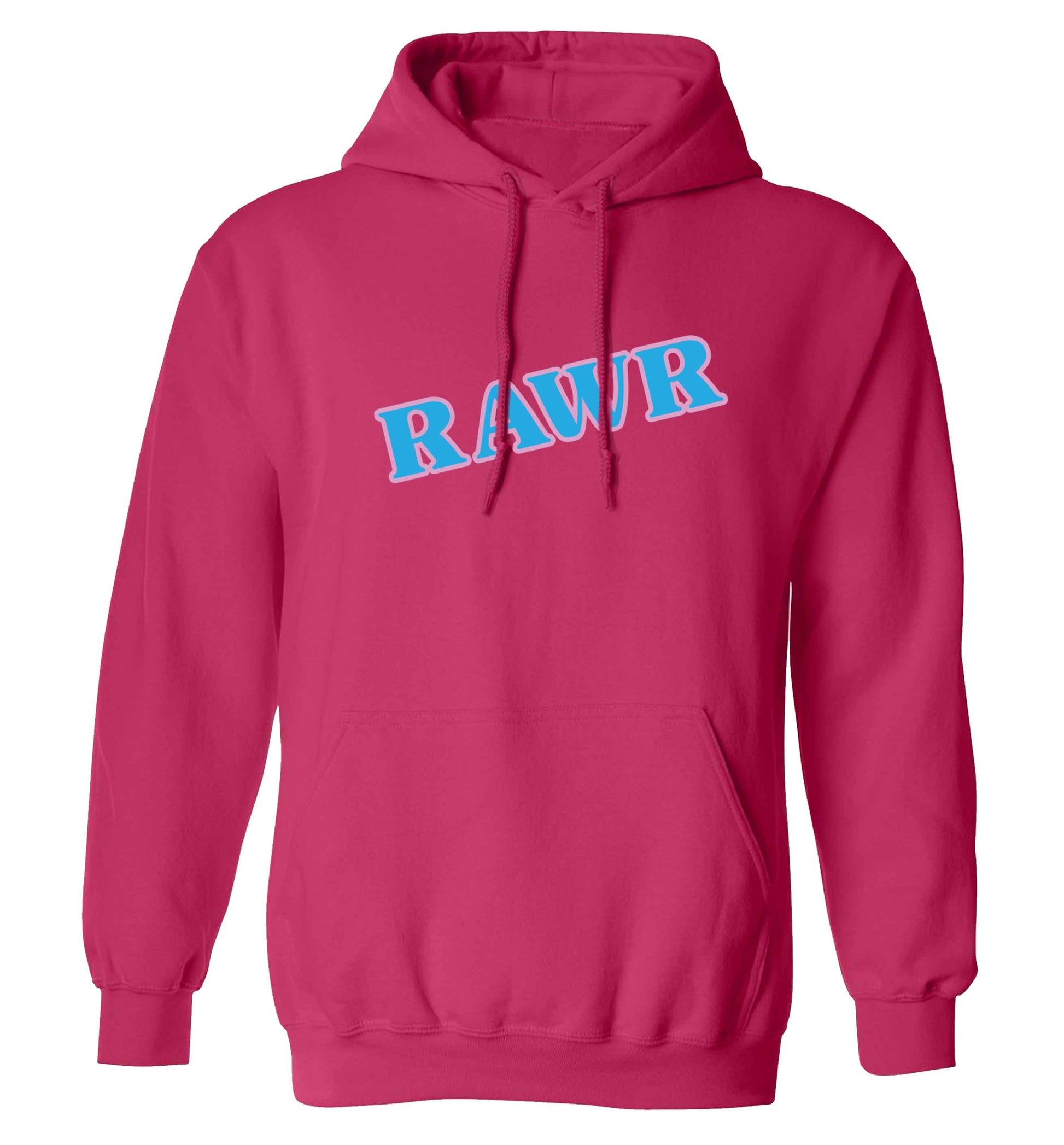 Rawr adults unisex pink hoodie 2XL