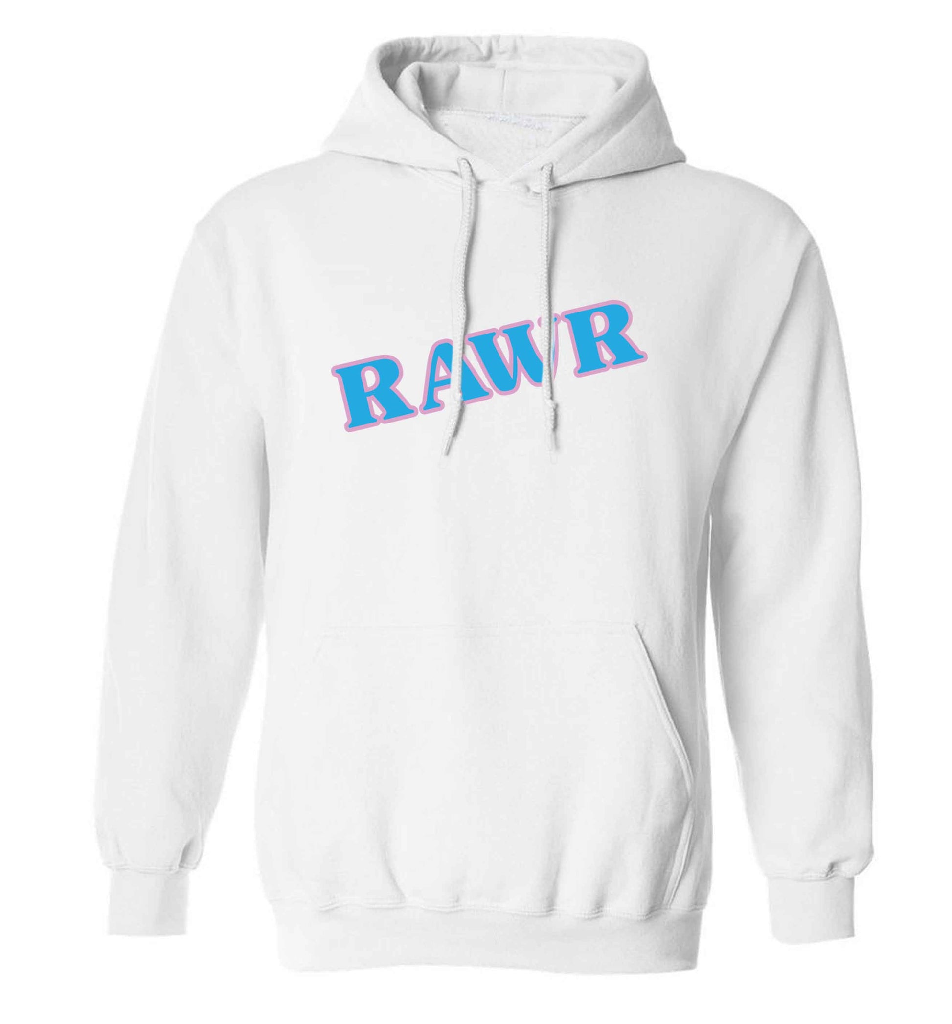 Rawr adults unisex white hoodie 2XL