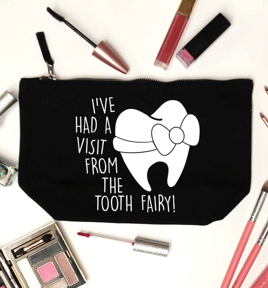Visit From Tooth Fairy black makeup bag