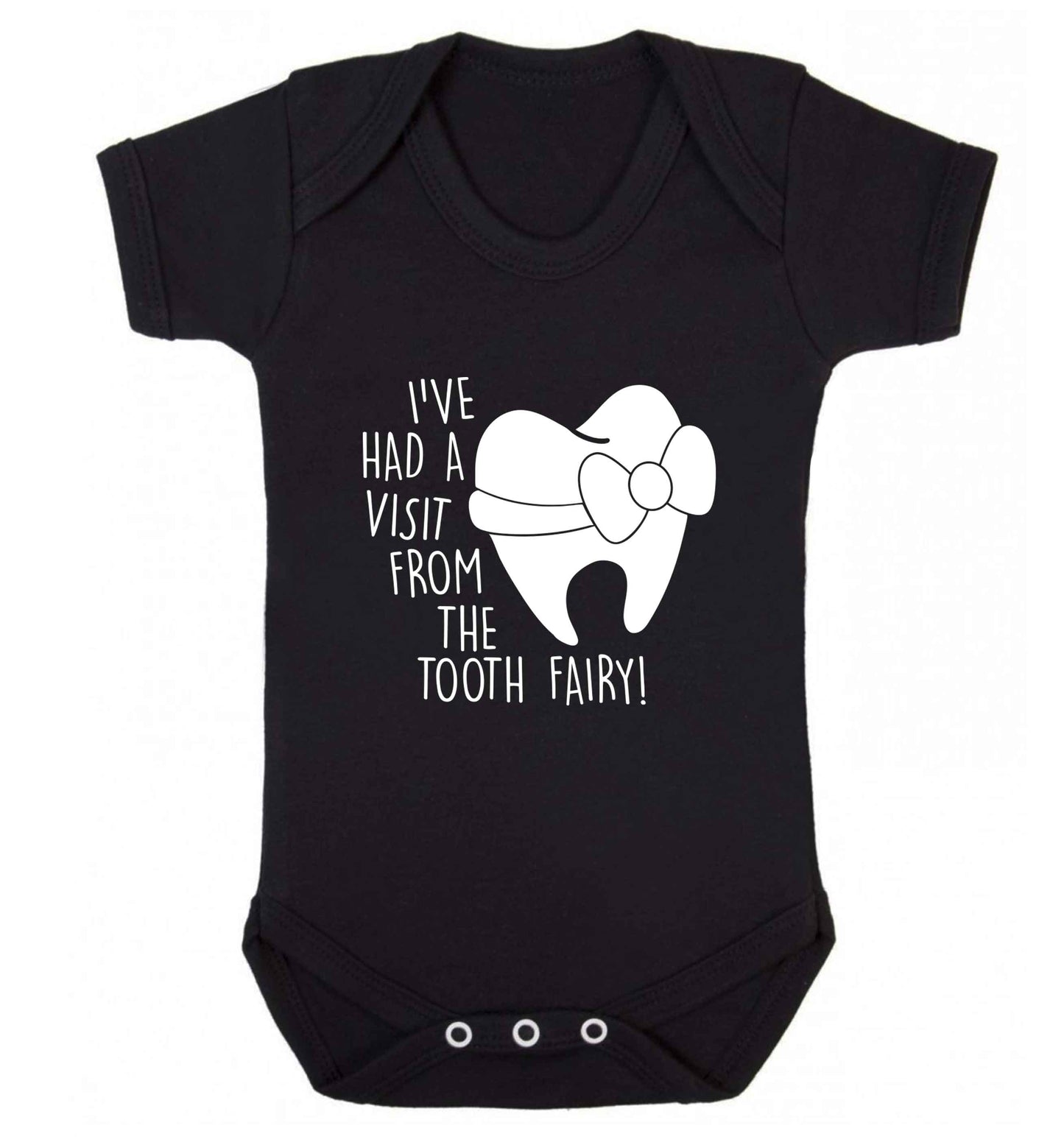 Visit From Tooth Fairy baby vest black 18-24 months