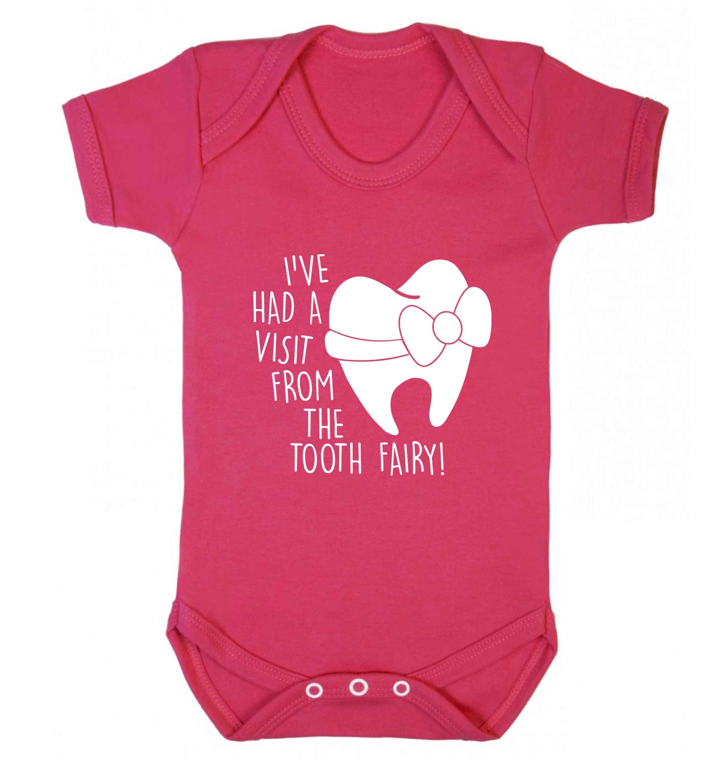 Visit From Tooth Fairy baby vest dark pink 18-24 months