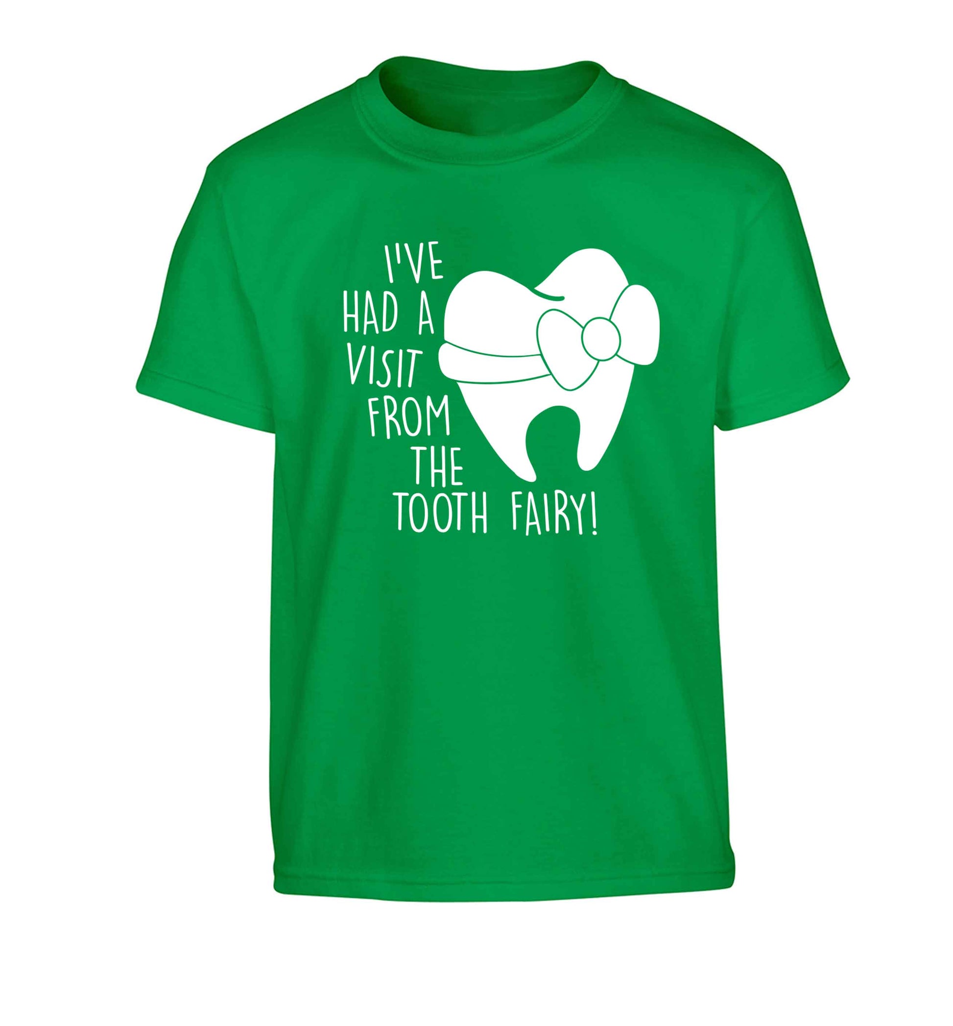 Visit From Tooth Fairy Children's green Tshirt 12-13 Years