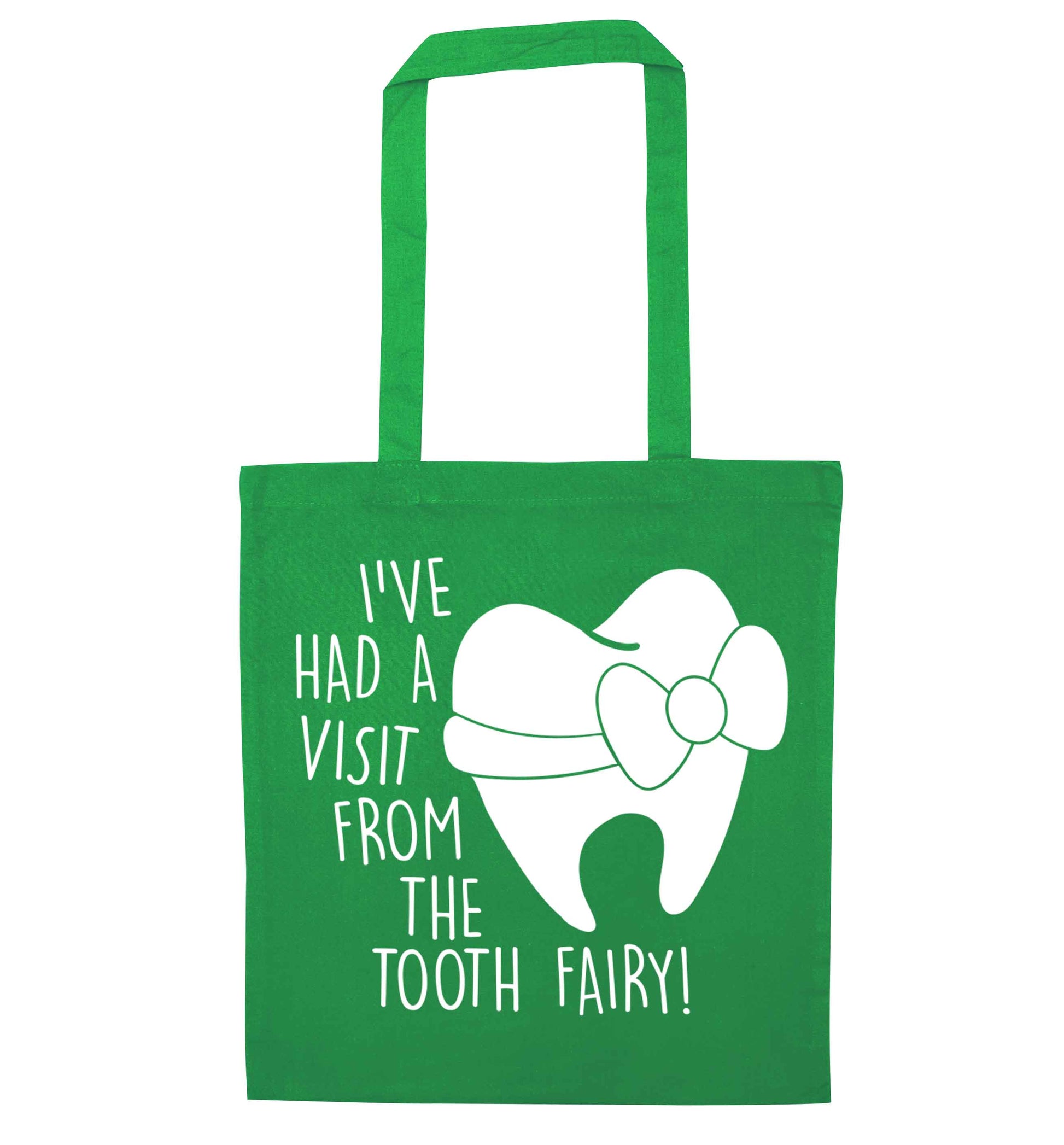 Visit From Tooth Fairy green tote bag