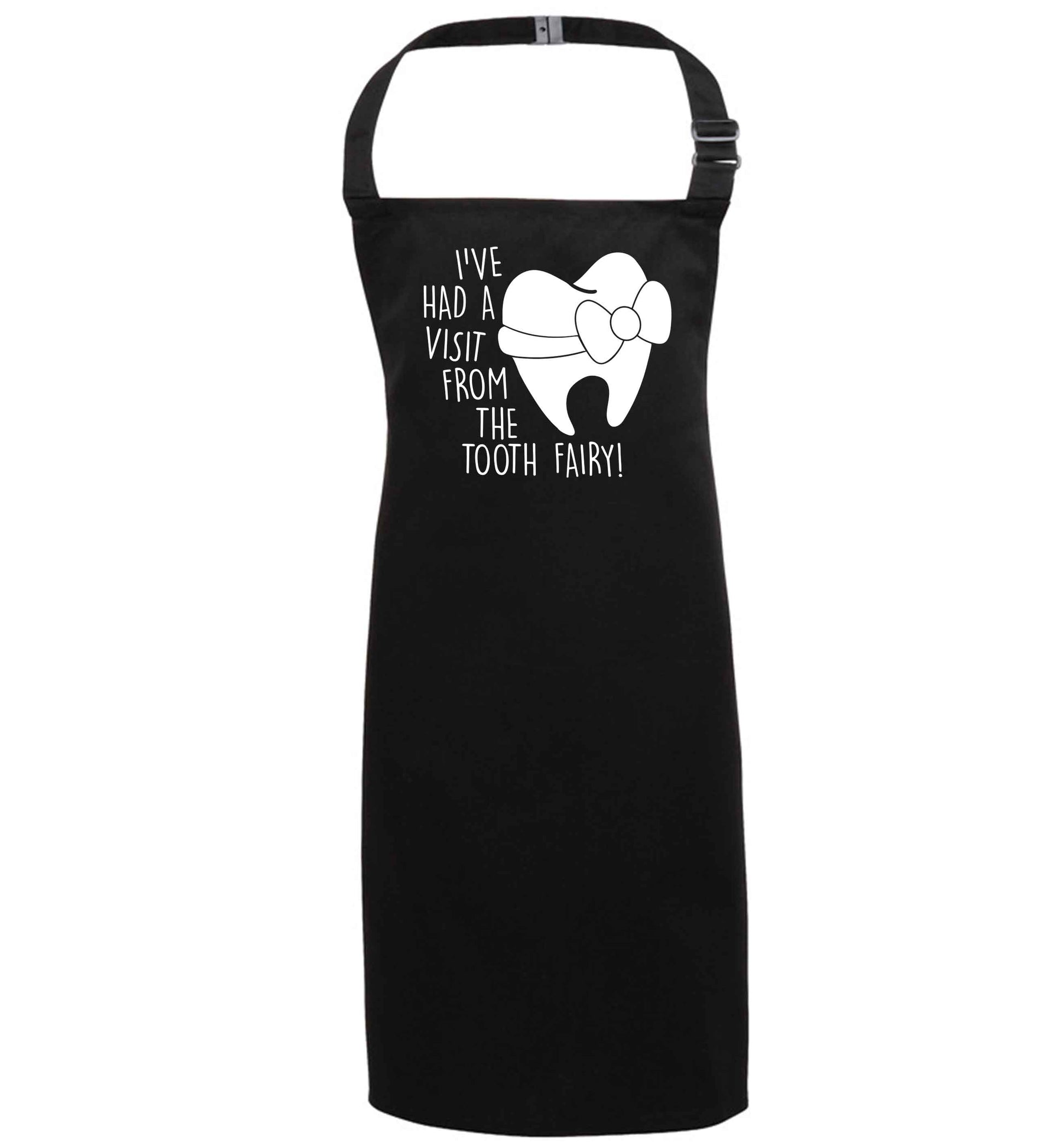 Visit From Tooth Fairy black apron 7-10 years