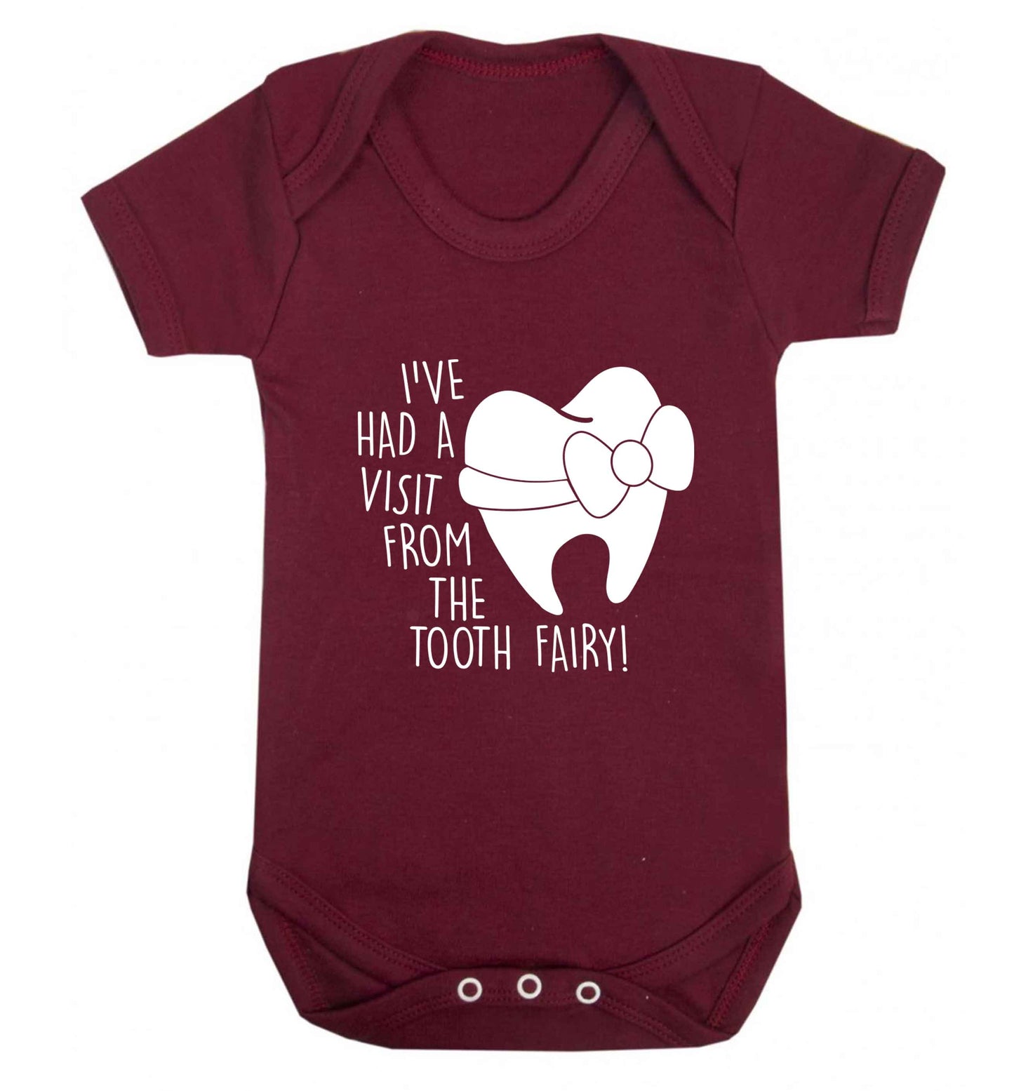 Visit From Tooth Fairy baby vest maroon 18-24 months