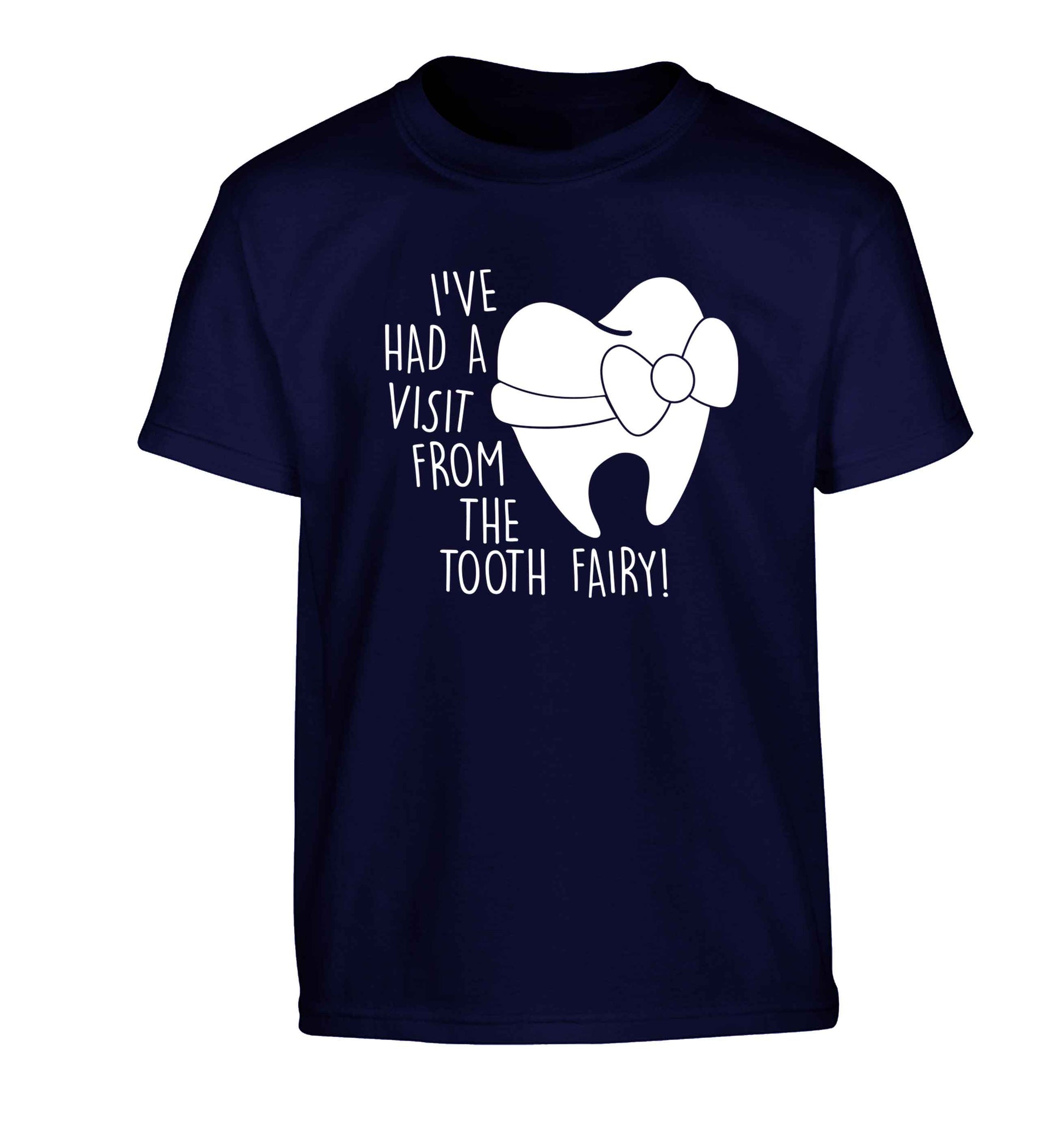 Visit From Tooth Fairy Children's navy Tshirt 12-13 Years
