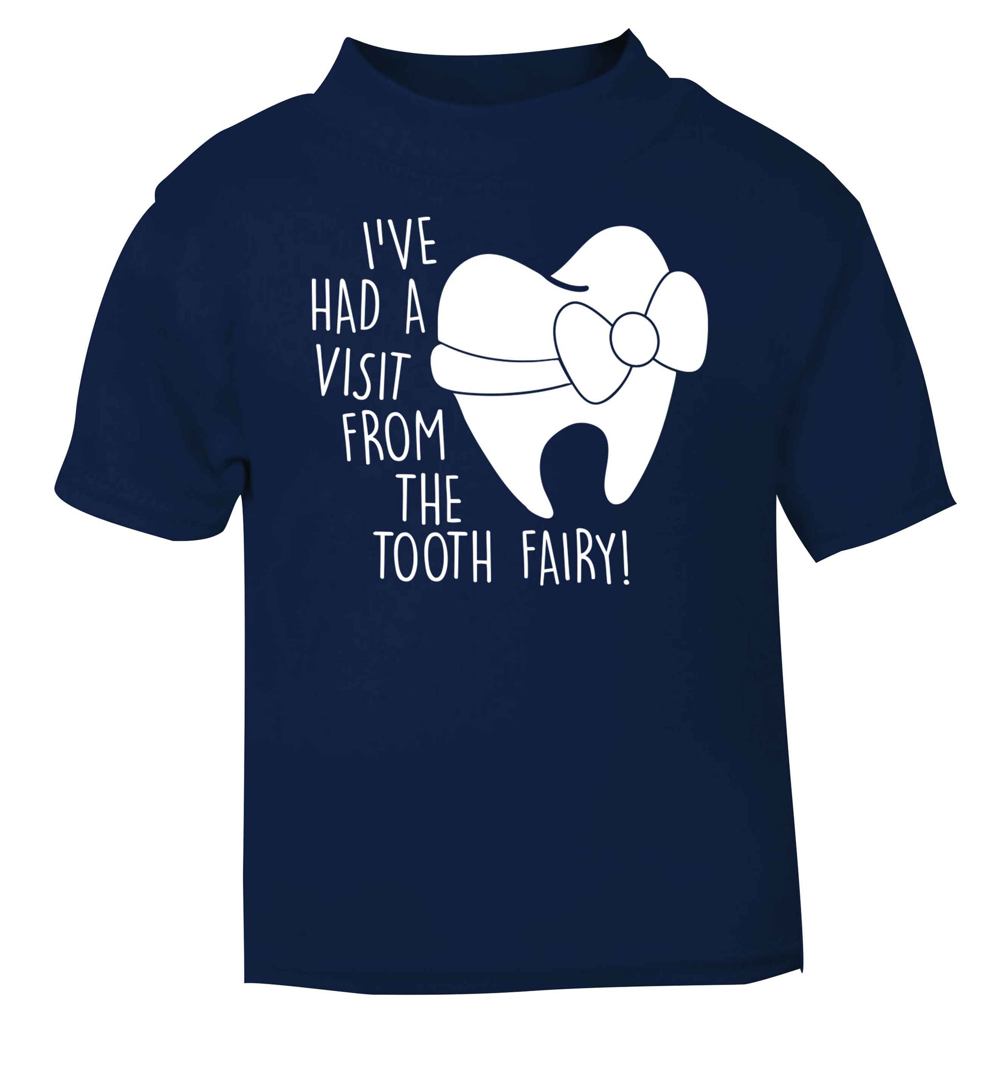 Visit From Tooth Fairy navy baby toddler Tshirt 2 Years