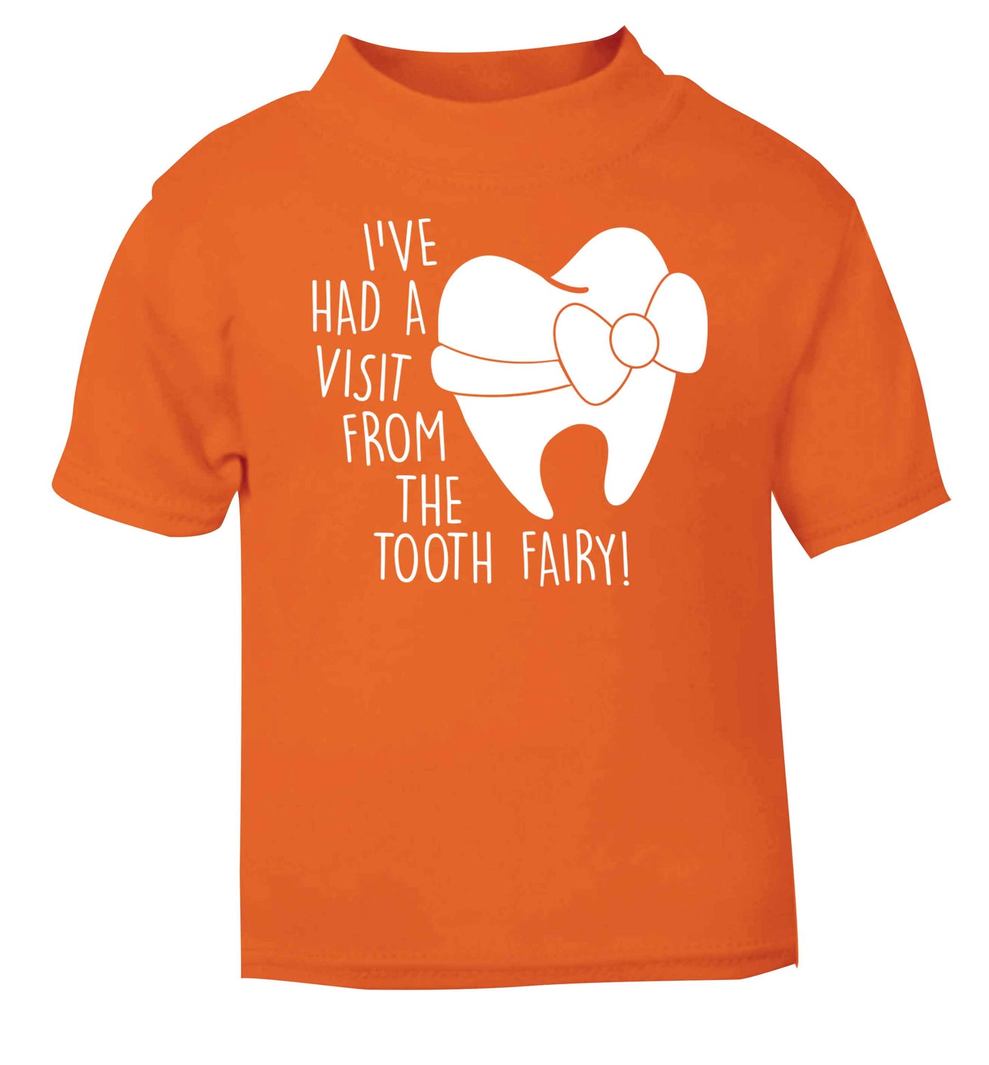 Visit From Tooth Fairy orange baby toddler Tshirt 2 Years