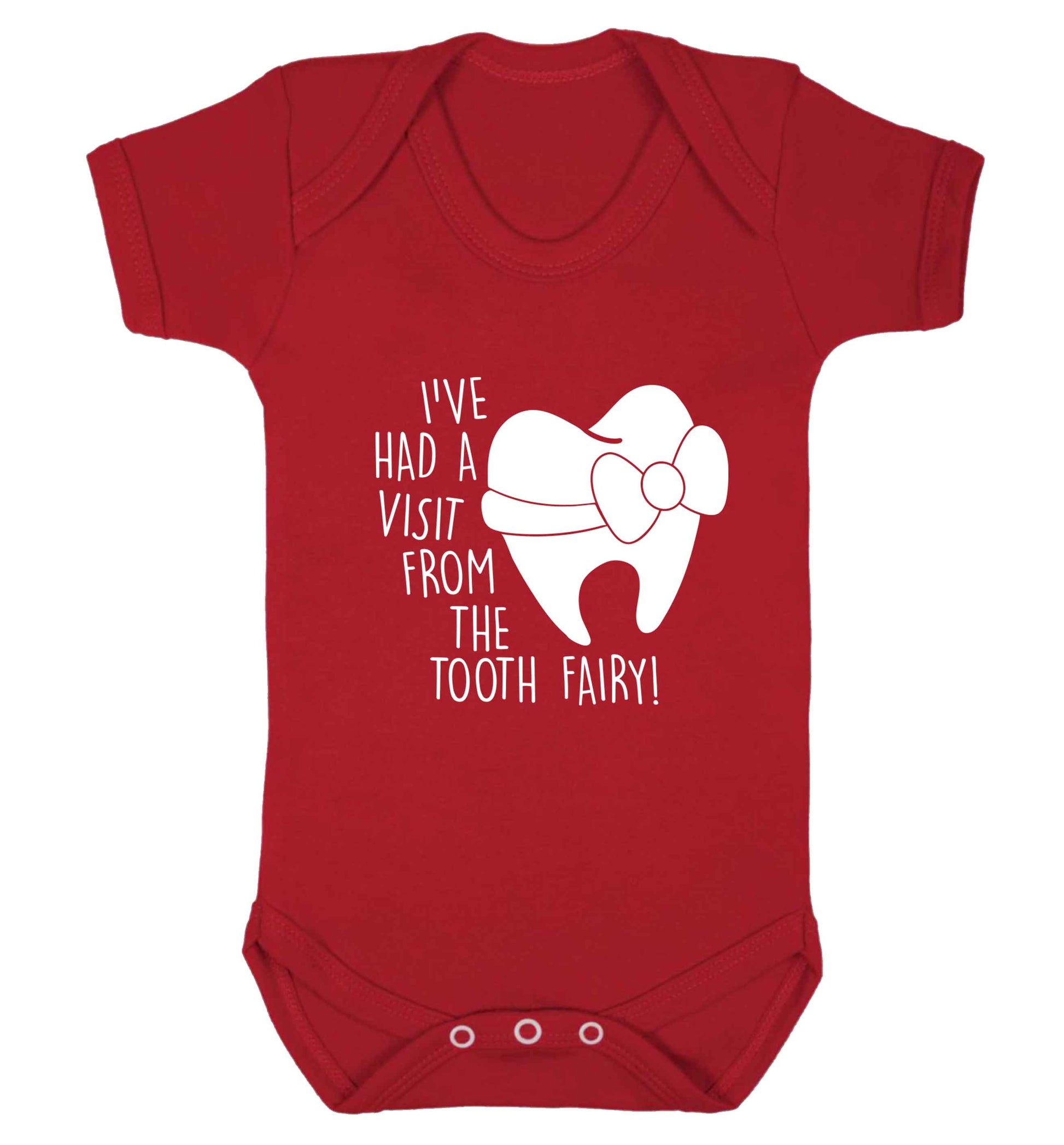 Visit From Tooth Fairy baby vest red 18-24 months