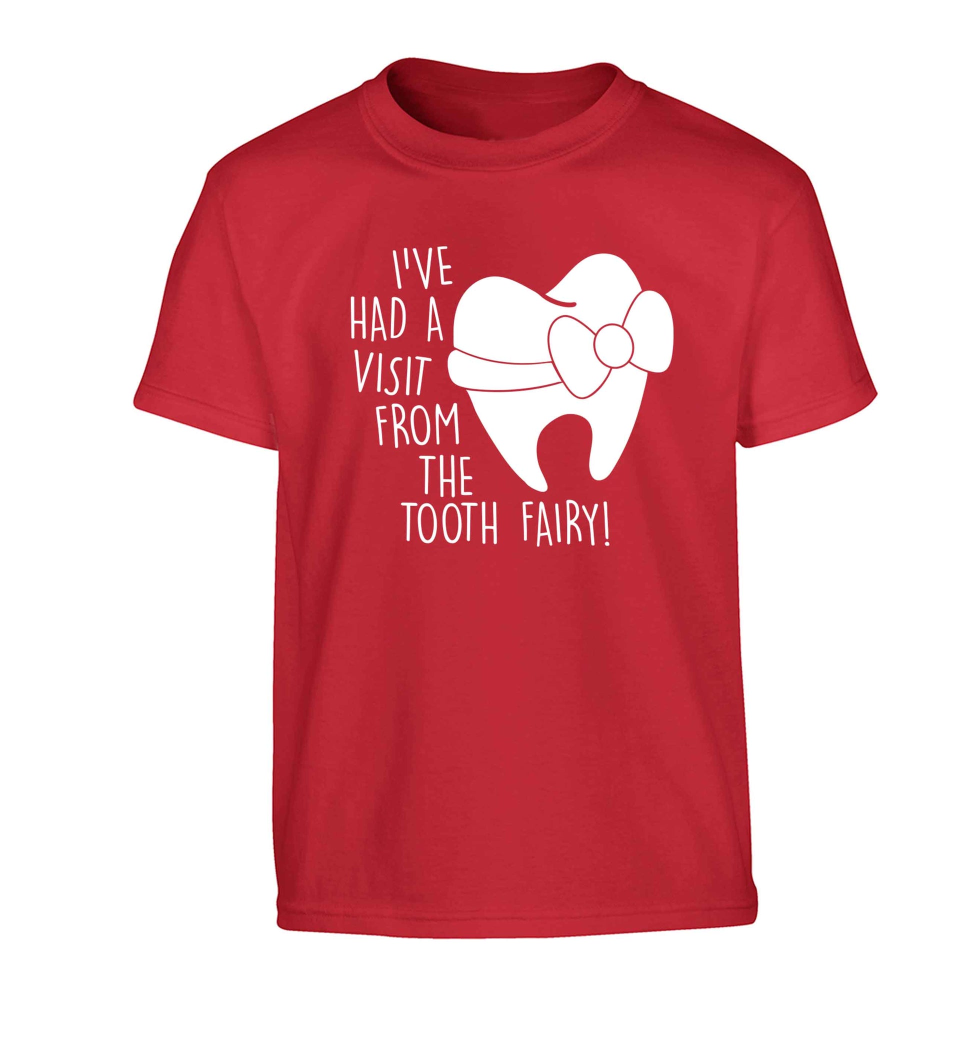 Visit From Tooth Fairy Children's red Tshirt 12-13 Years