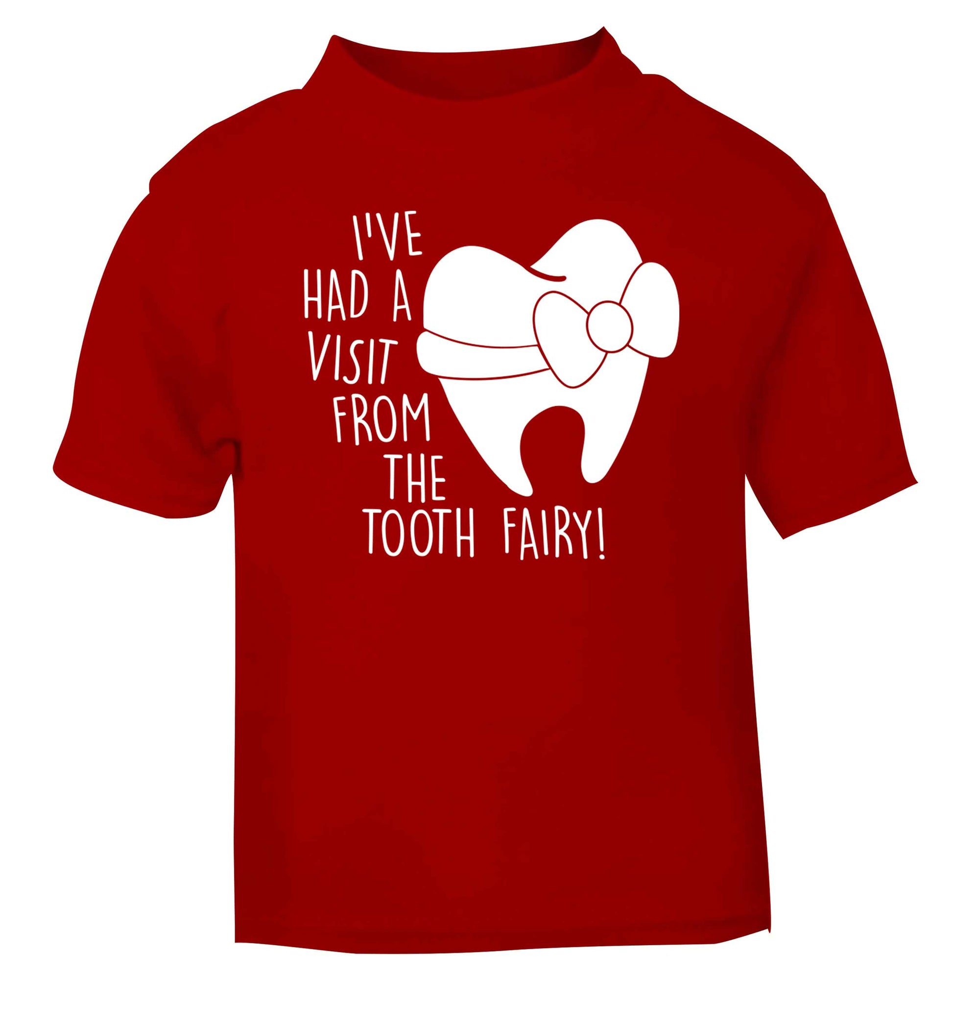 Visit From Tooth Fairy red baby toddler Tshirt 2 Years