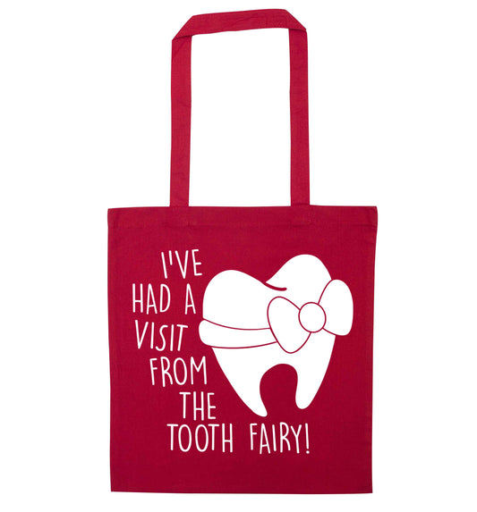 Visit From Tooth Fairy red tote bag