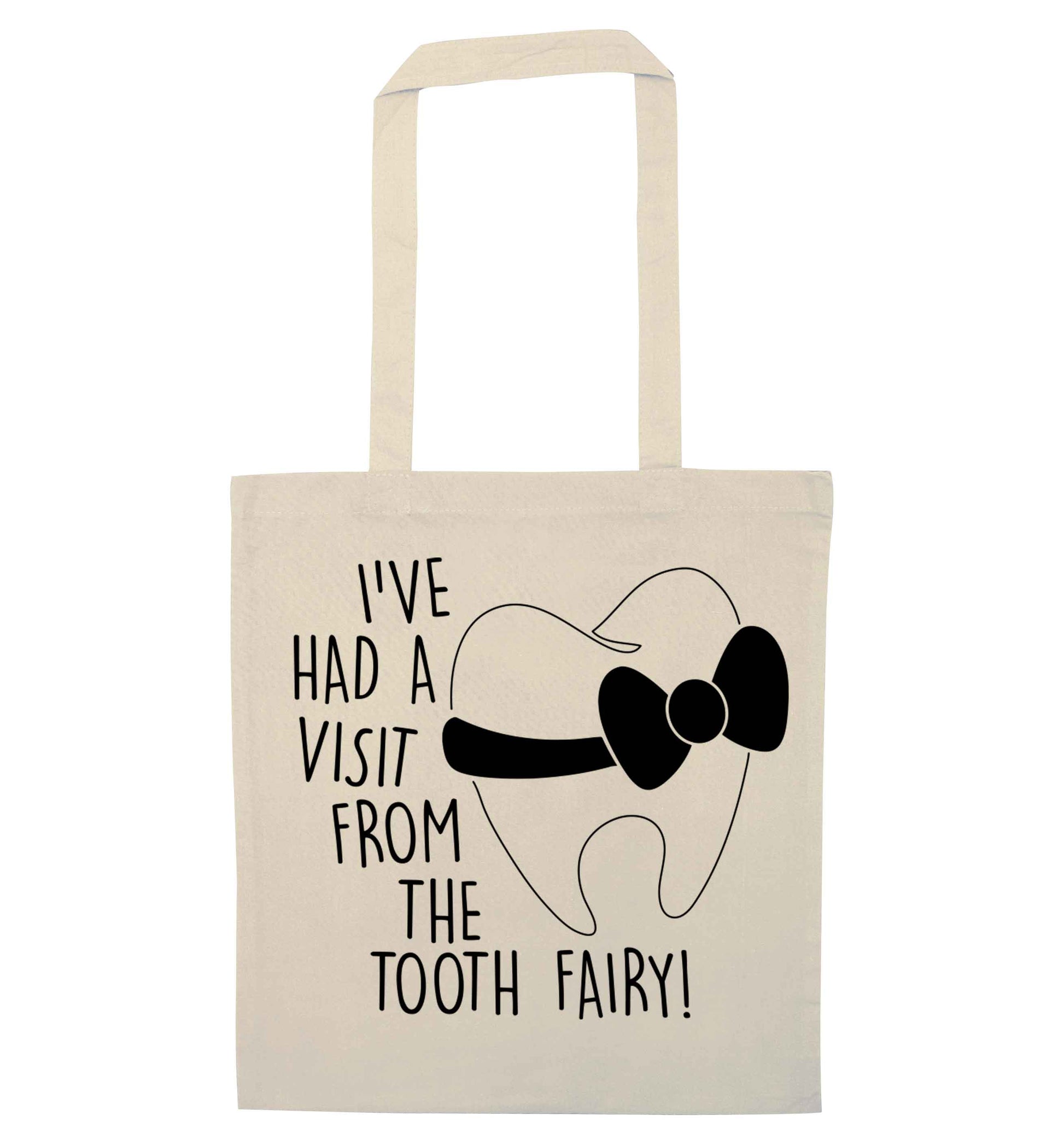 Visit From Tooth Fairy natural tote bag