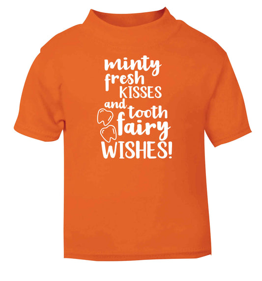Minty Kisses Tooth Fairy orange baby toddler Tshirt 2 Years