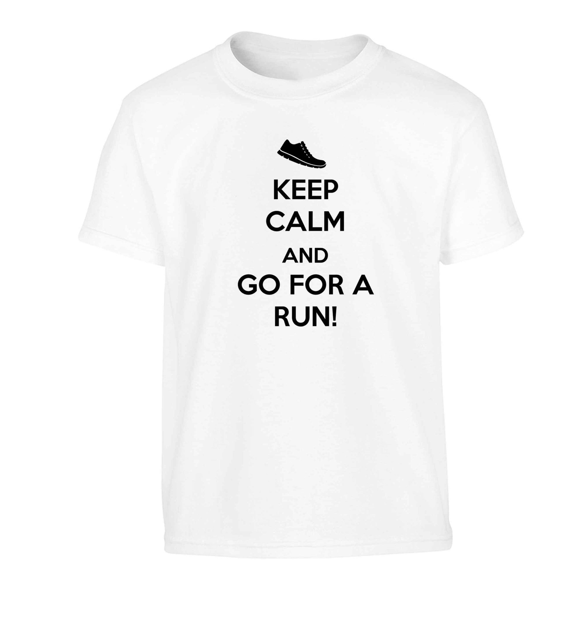 Keep calm and go for a run Children's white Tshirt 12-13 Years