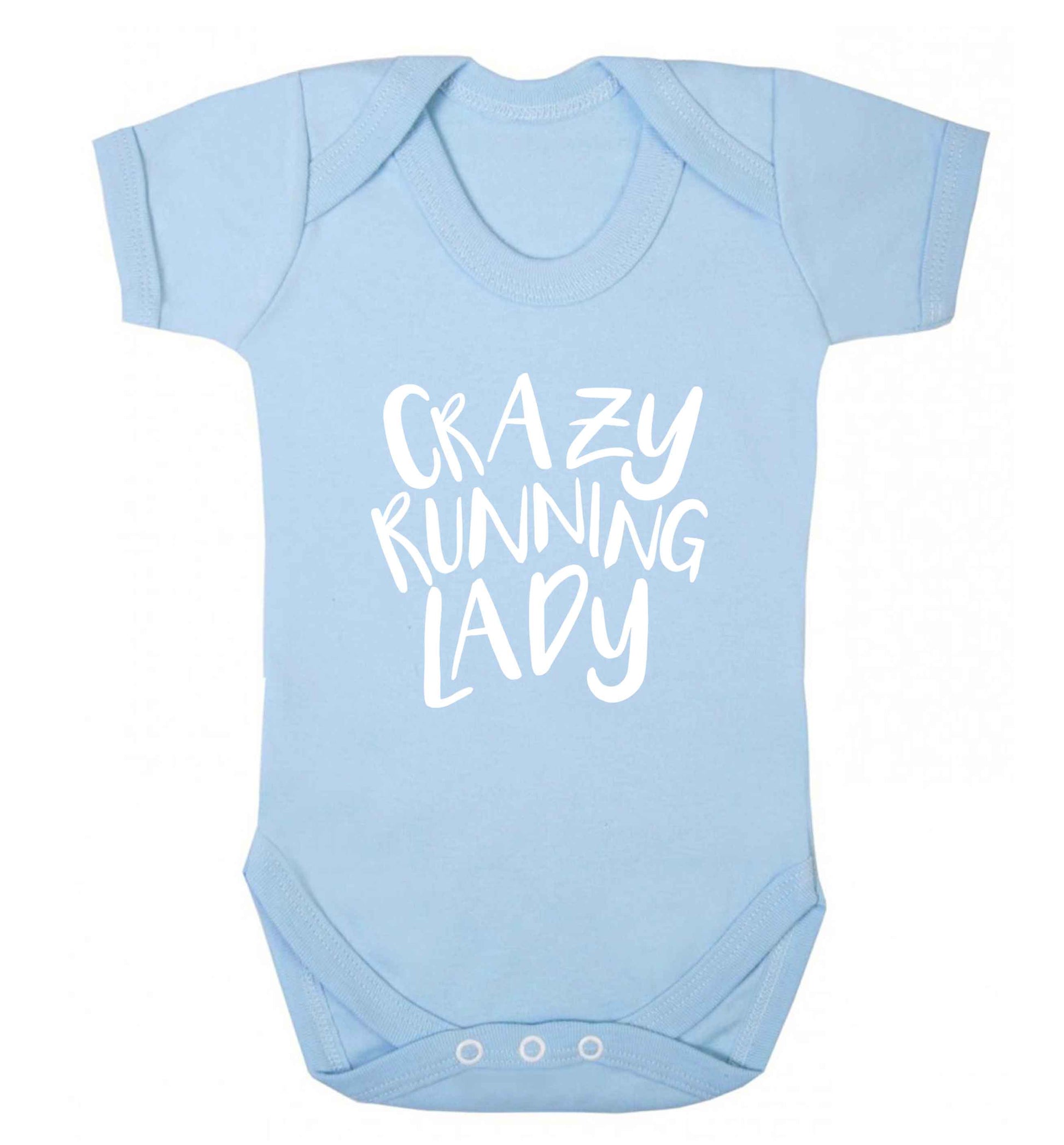 Crazy running lady baby vest pale blue 18-24 months