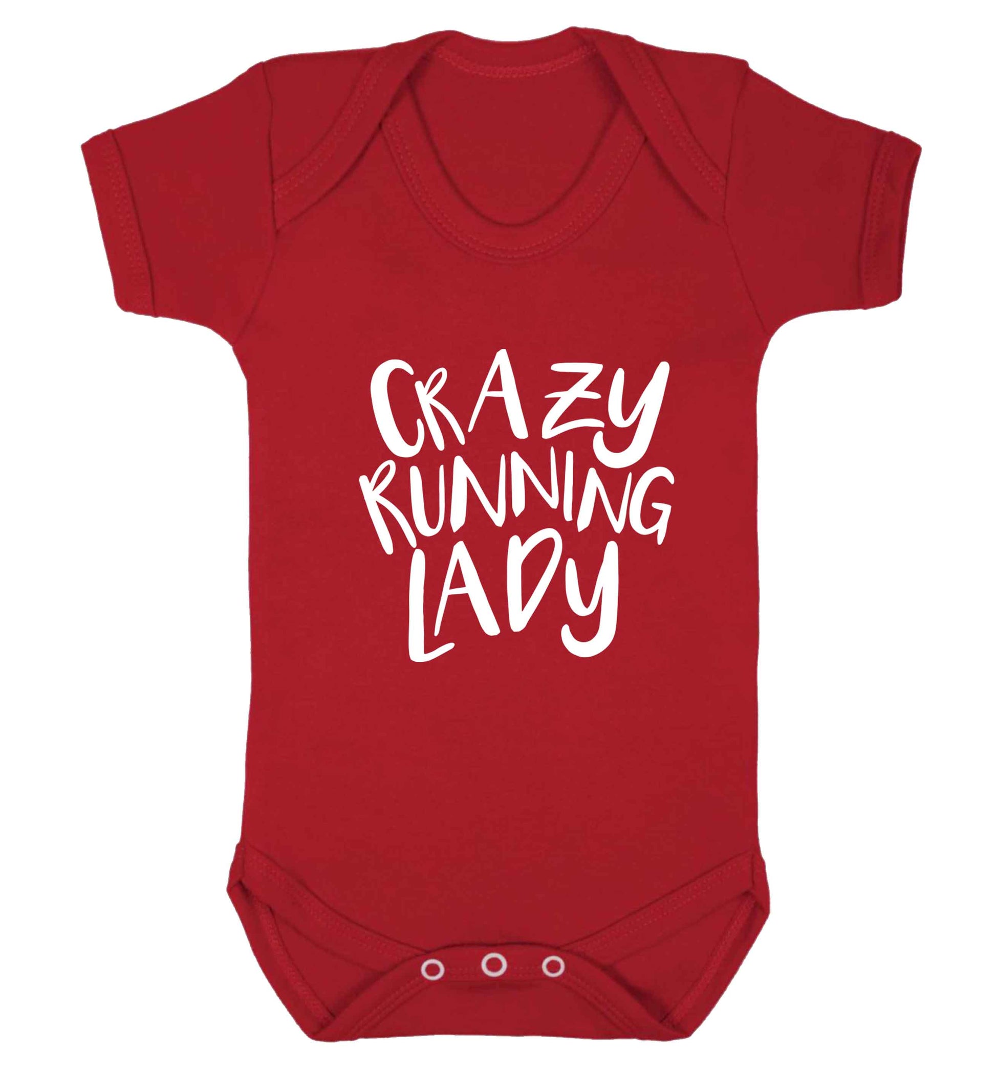 Crazy running lady baby vest red 18-24 months