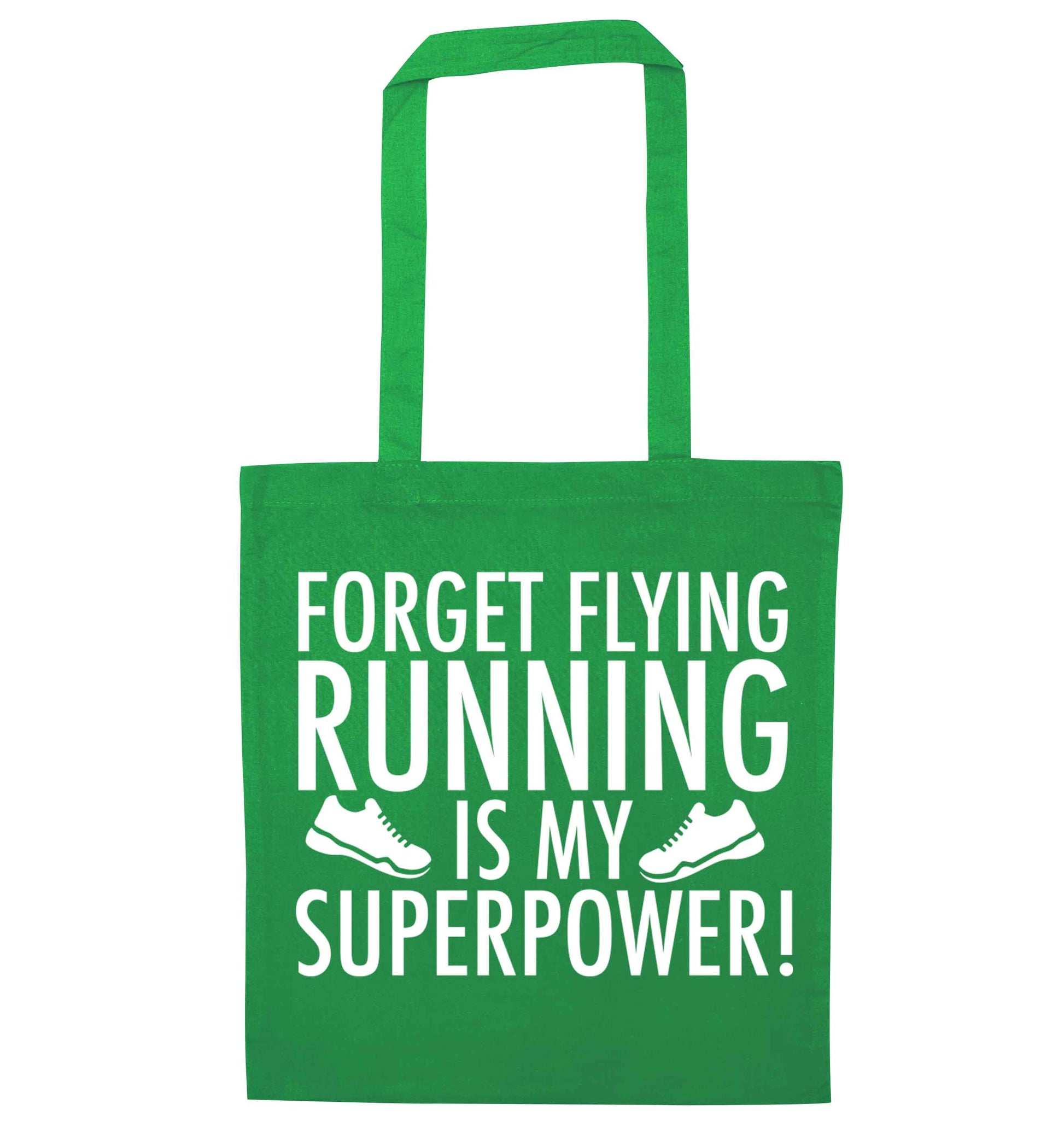 Crazy running dude green tote bag