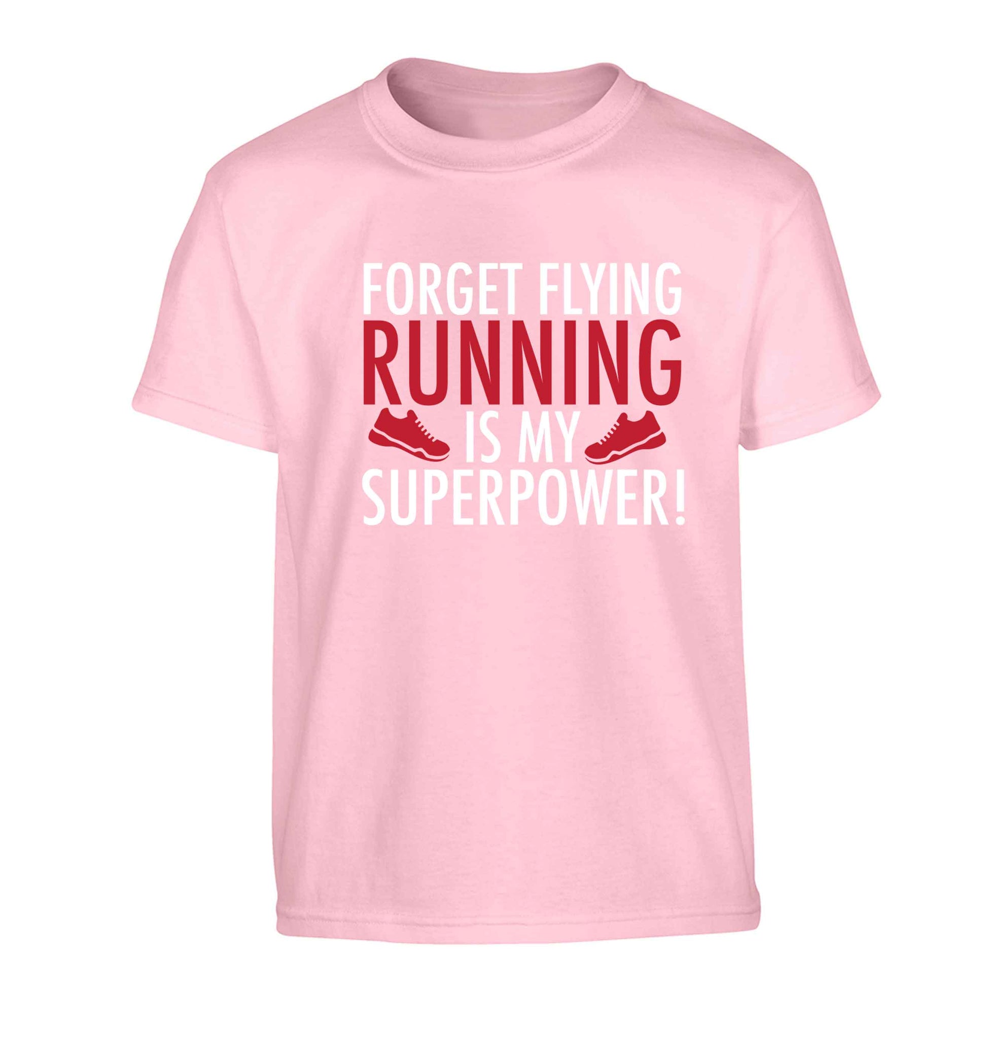 Crazy running dude Children's light pink Tshirt 12-13 Years