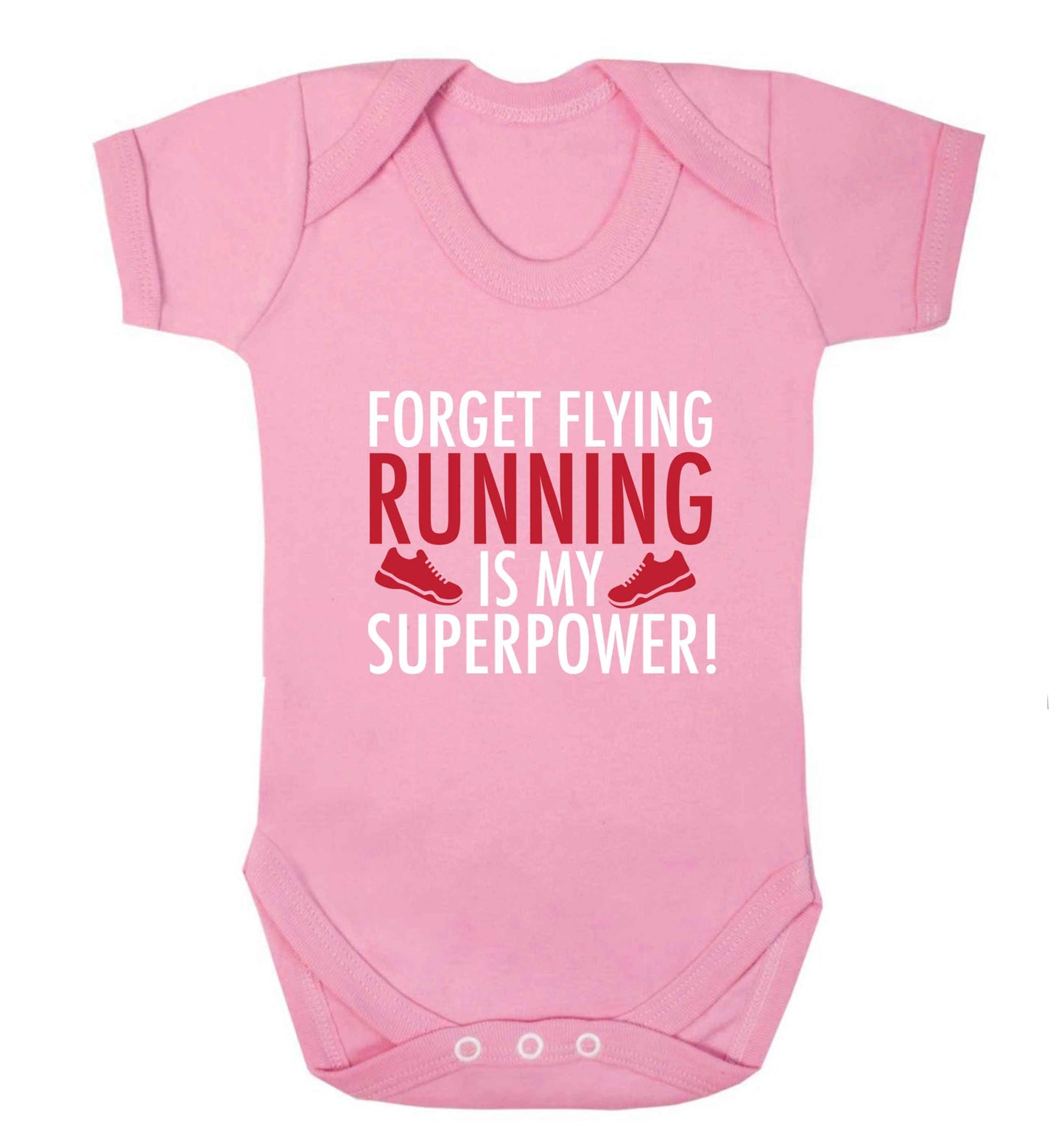Crazy running dude baby vest pale pink 18-24 months