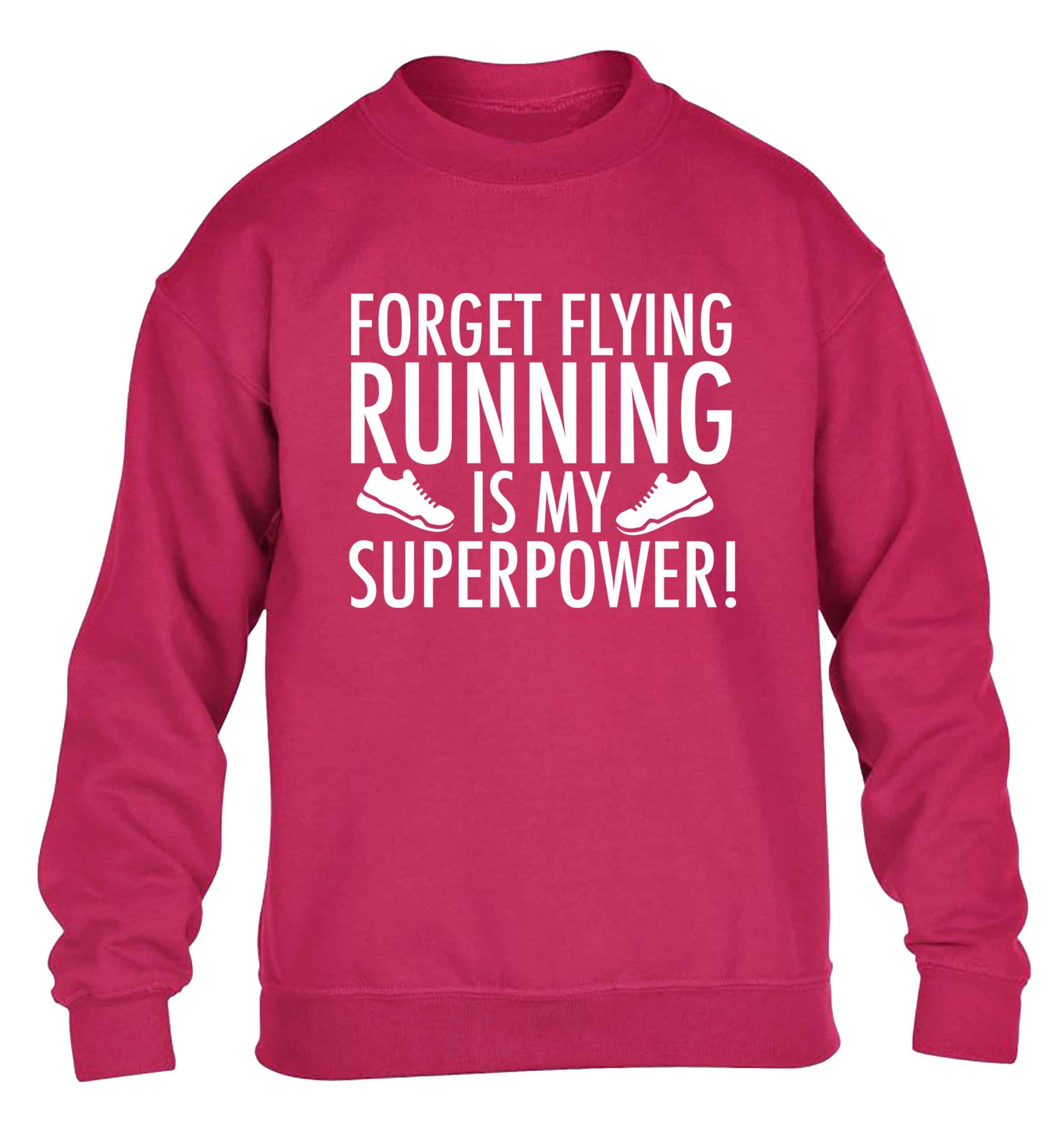 Forget flying running is my superpower children's pink sweater 12-13 Years