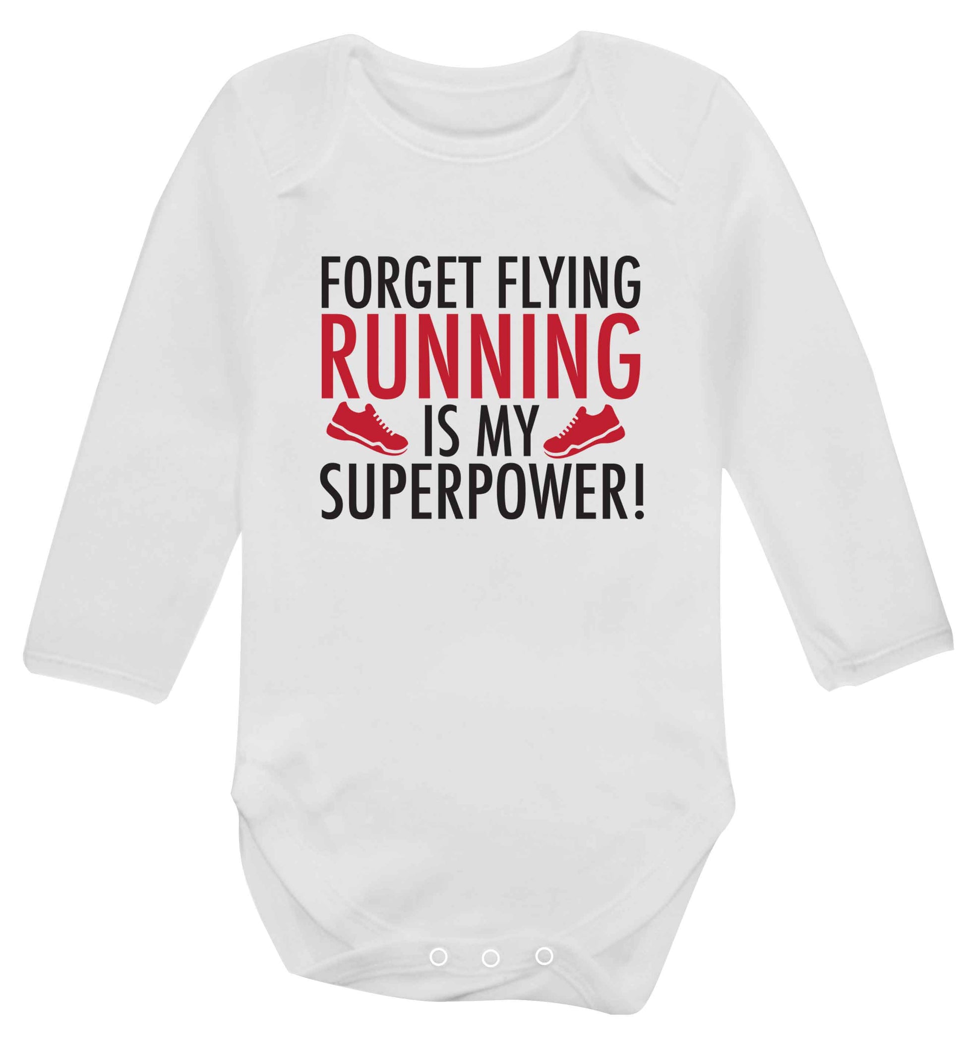 Crazy running dude baby vest long sleeved white 6-12 months
