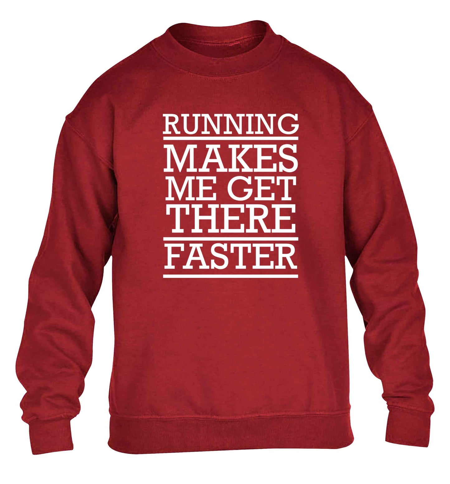 Running makes me get there faster children's grey sweater 12-13 Years