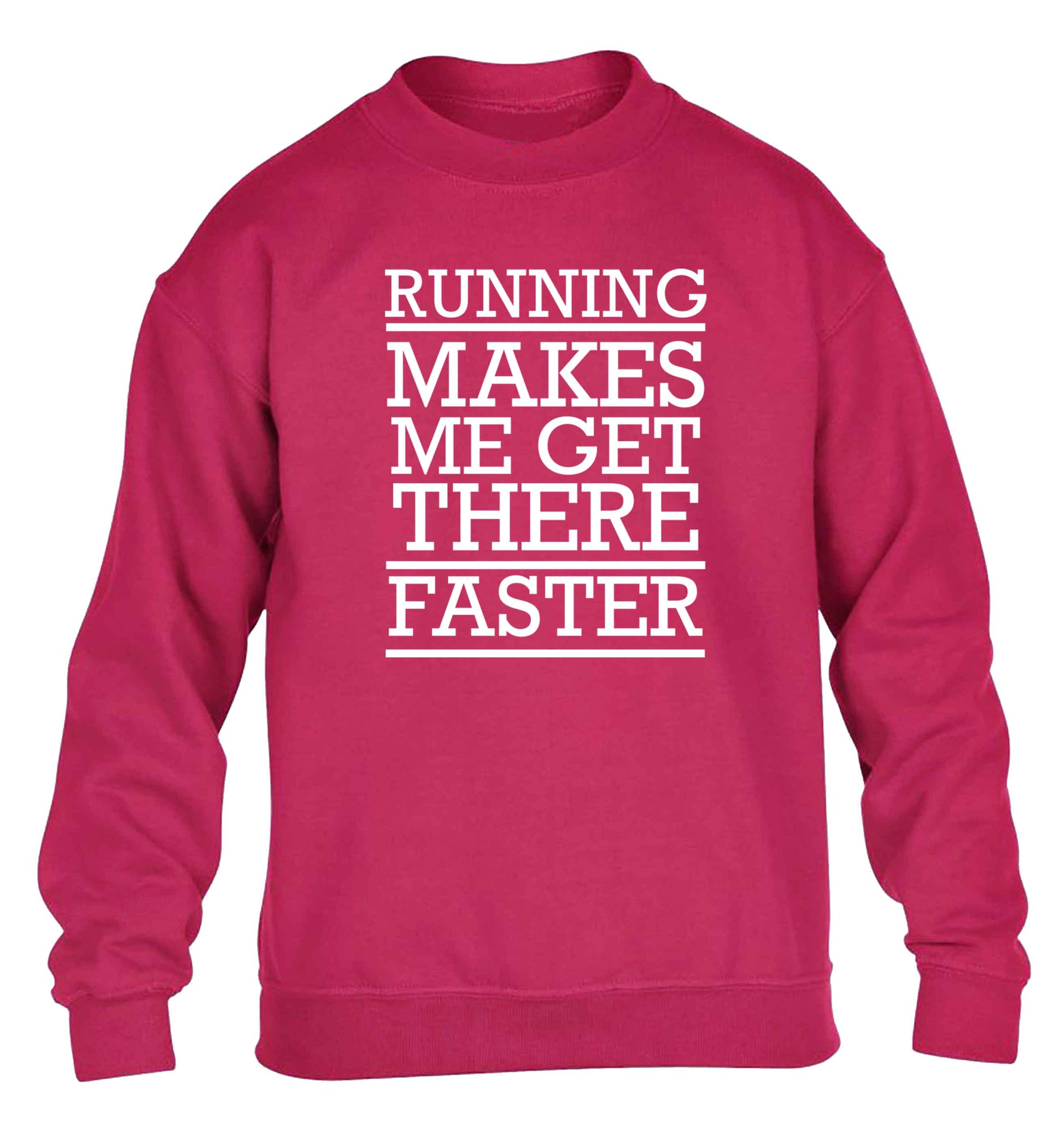 Running makes me get there faster children's pink sweater 12-13 Years