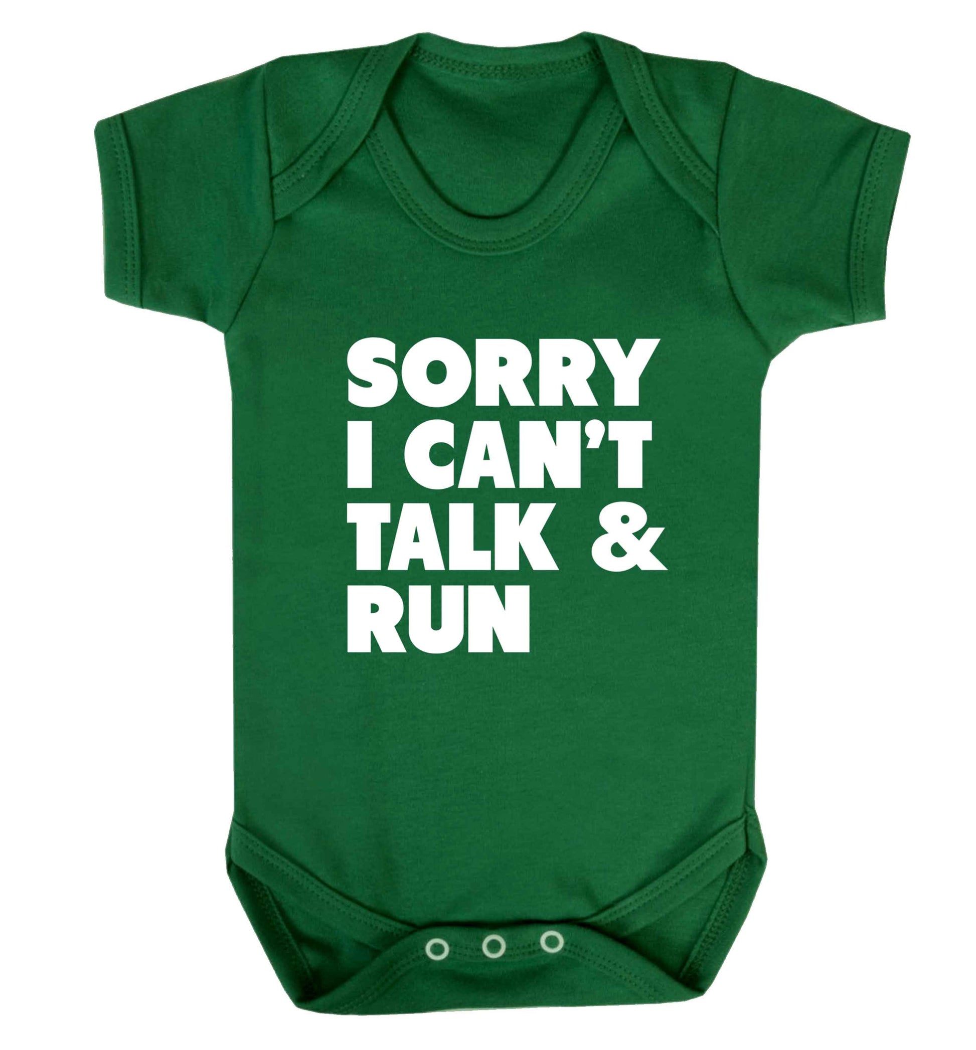 Sorry I can't talk and run baby vest green 18-24 months